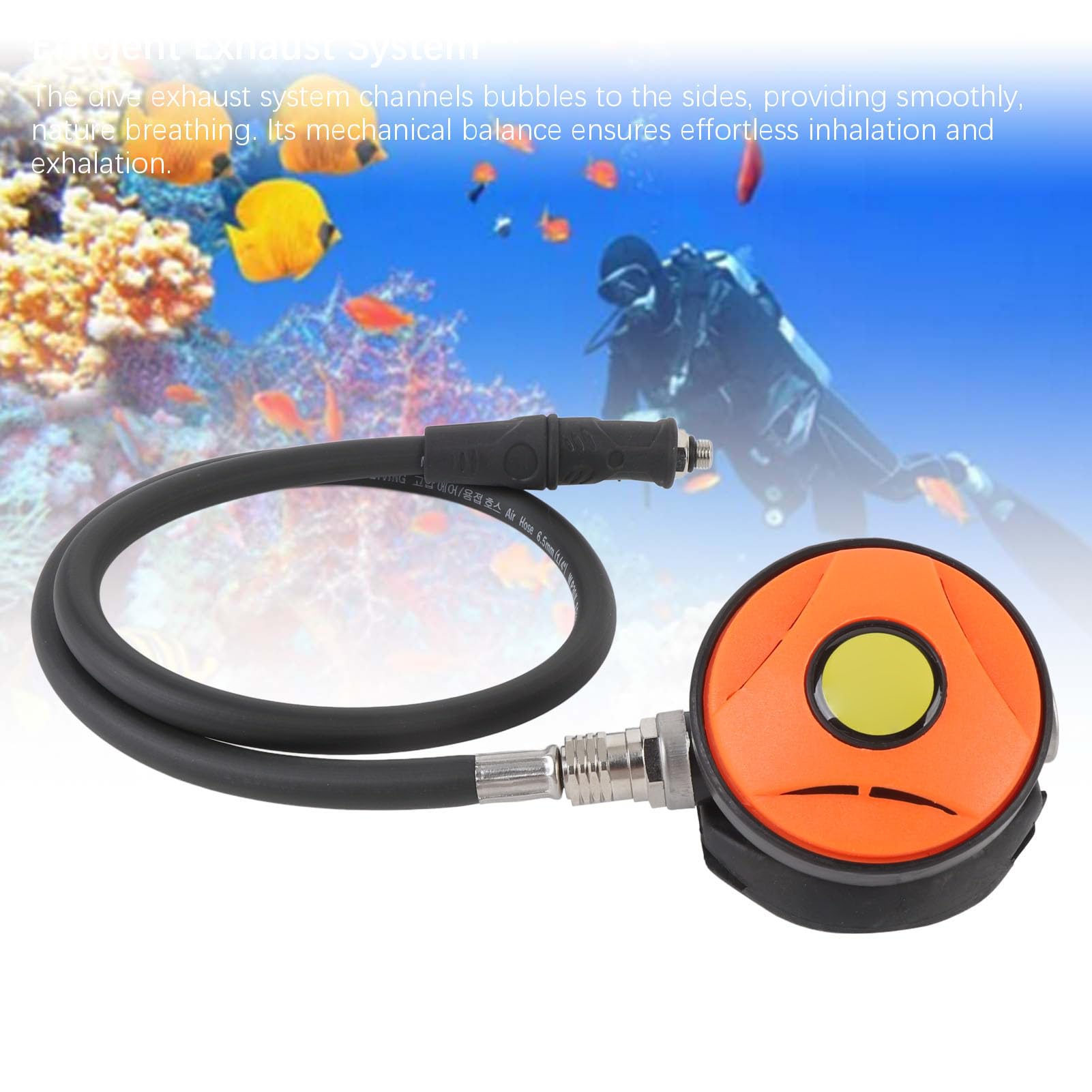Regolatore per immersioni subacquee, tubo ad alta pressione, boccaglio in silicone, erogatore di respirazione per immersioni.