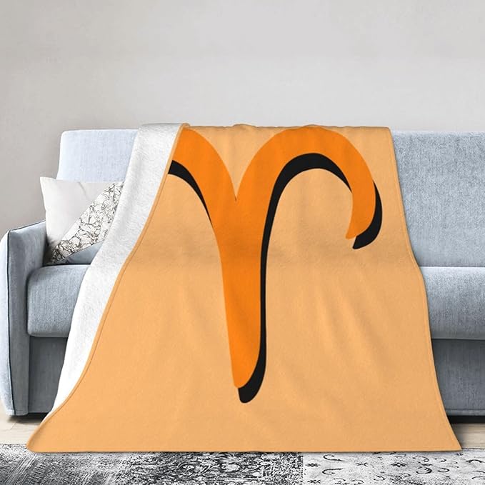 Zodiac Sign Aries Symbol Throw Blanket Soft Cozy Home Decor Flannel Blankets for Couch Bed Sofa 80