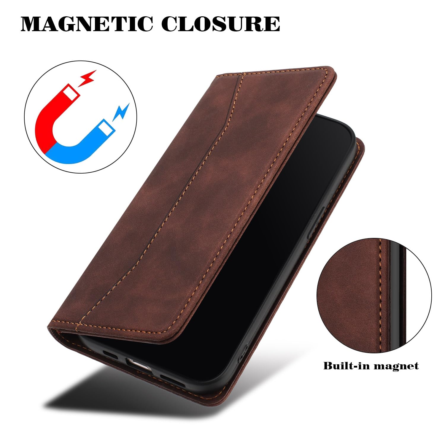 Mo-Beauty Cover Custodia per Xiaomi Redmi Note 9 Pro/Note 9 Pro Max/Note 9S, Custodia in PU Pelle Portafoglio Antiurto Wallet Libro Flip Case Magnetica Supporto Cover a Libro con Slot (Cachi