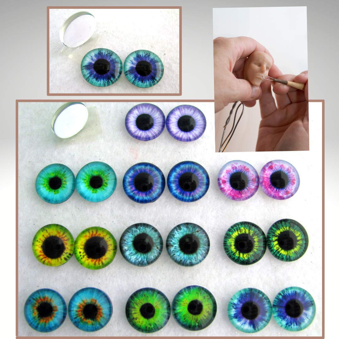 10 Pair Set Glass Cabochon Eyes (8mm)