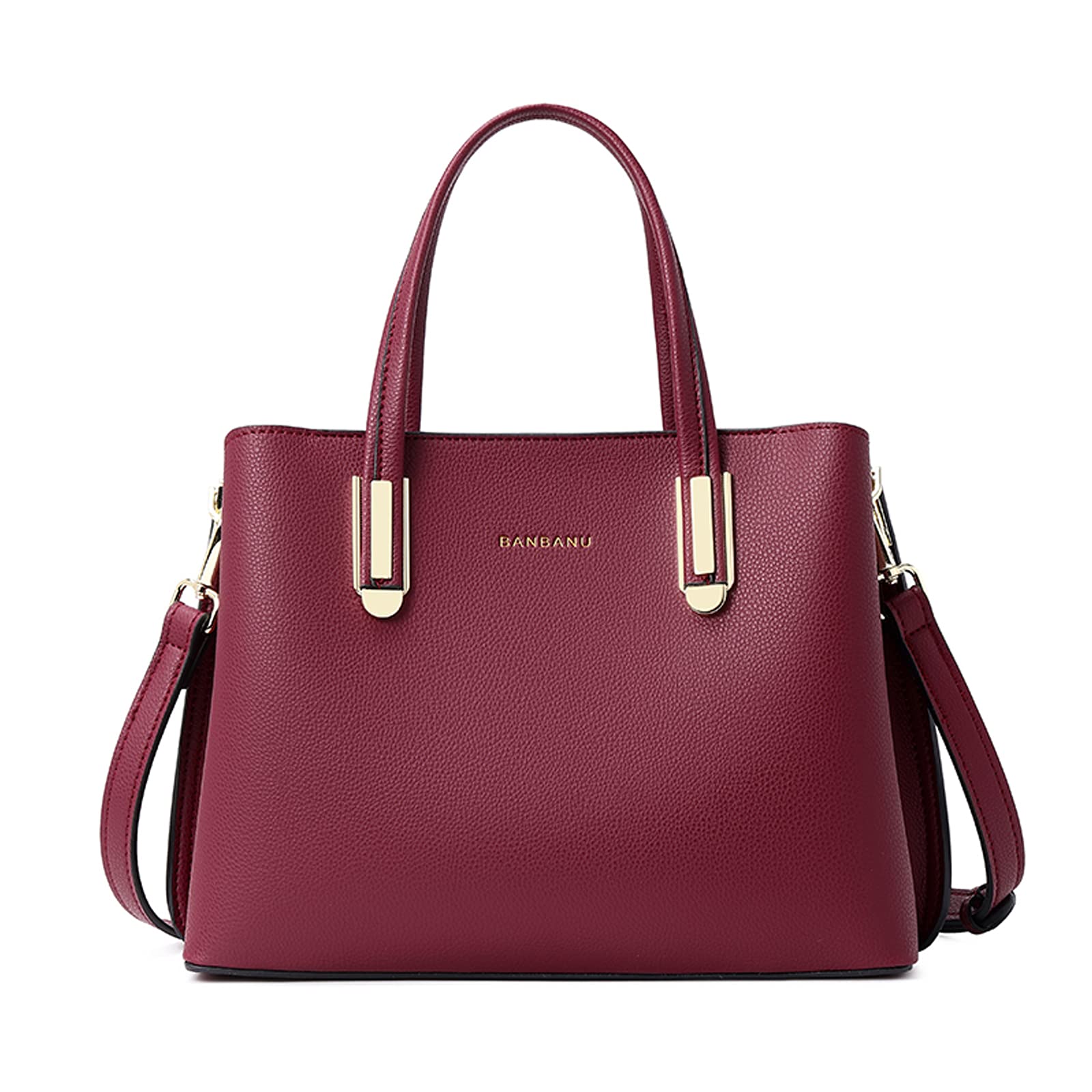 FANDARE Elegante Bolso de Mano Bolsos Cabas Mujer Bolso Bandoleras Cuero PU Impermeable Llevados Hombro Bolso De Hombro Gran Capacidad Compras Escuela Viaje, rojo, large, Elegante