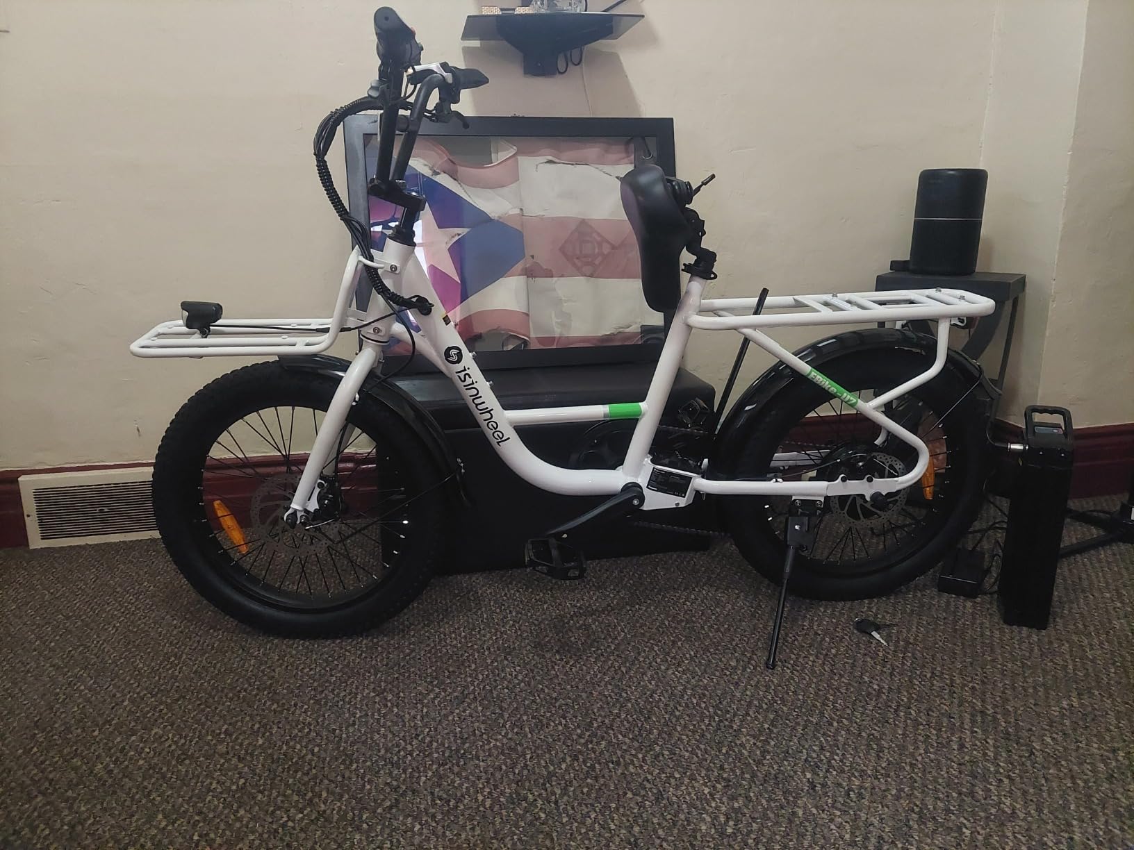 isinwheel U7 Electric Bike for Adults, 20 mph Cargo Ebike 1000W Peak Adult Electric Bicycles, 55 Miles Range E Bike, 48V 10.4Ah Removable Battery, 7 Speed Gearshift, 20" Step Thru Ebikes for Adults photo review