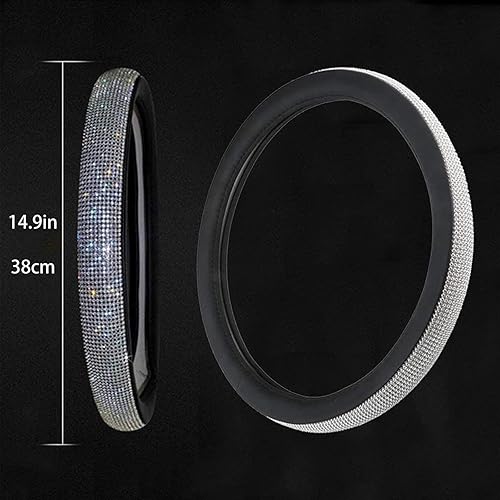 Miniatura 5 de Steering Wheel Covers Women, Car Bling Accessories for Women, Universal 15 Inches Rhinestone Steering Wheel Covers, Fits Most