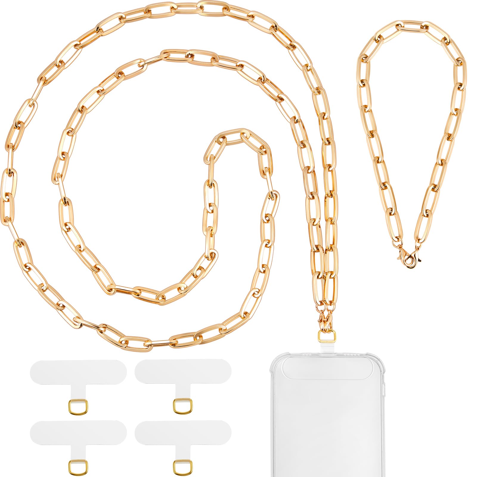 Ecation 2 x Handy-Umhängeband, universelle Crossbody-Handykette/Schlüsselband, leichte Crossbody-Telefonschlaufe und Handy-Handgelenkschlaufe mit 2 x Handy-Halteband für Damen, Einkaufen, Reisen