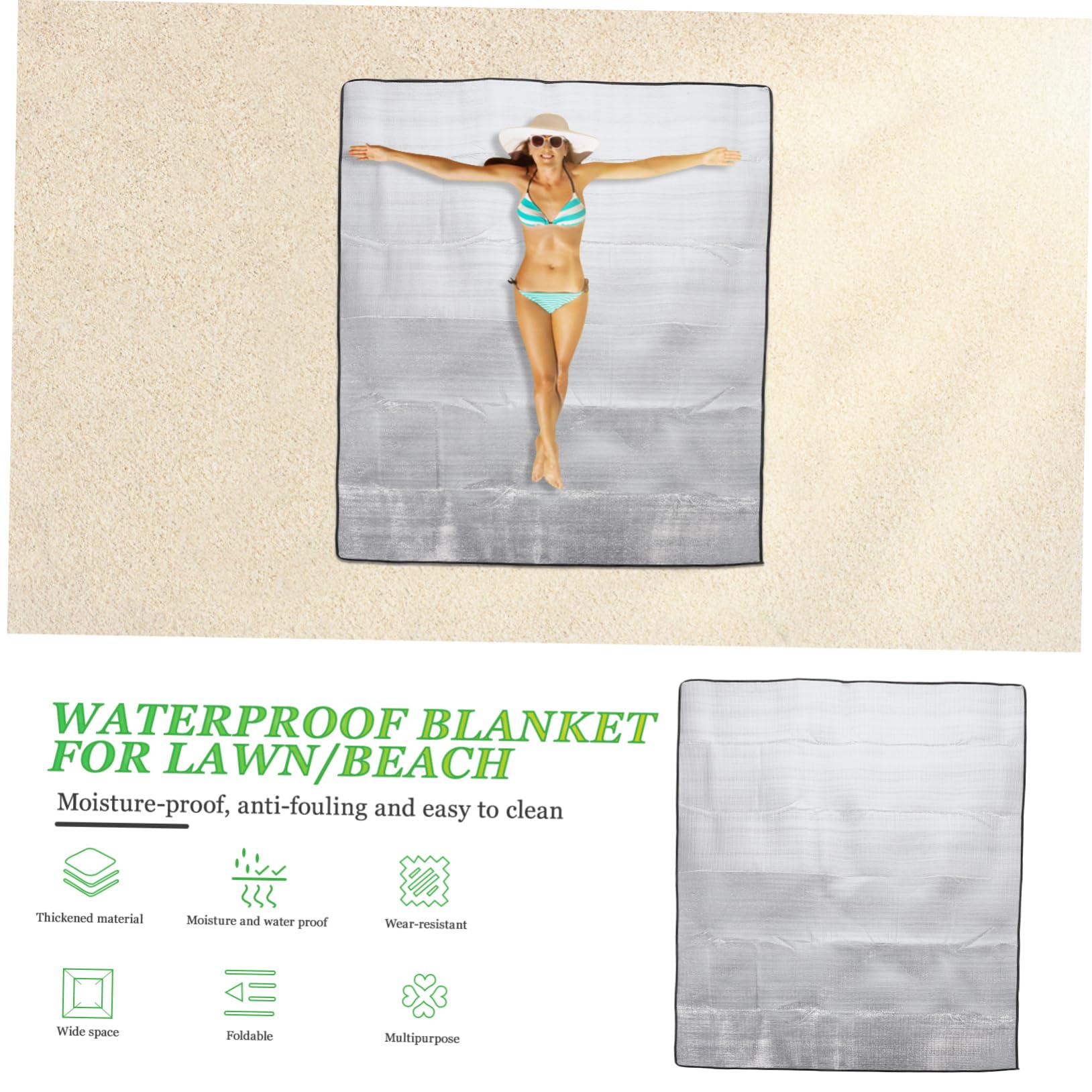 Toddmomy Esterilla De Picnic Portátil Resistente Salpicaduras y Cálida para Acampar Playas y Picnics Gran