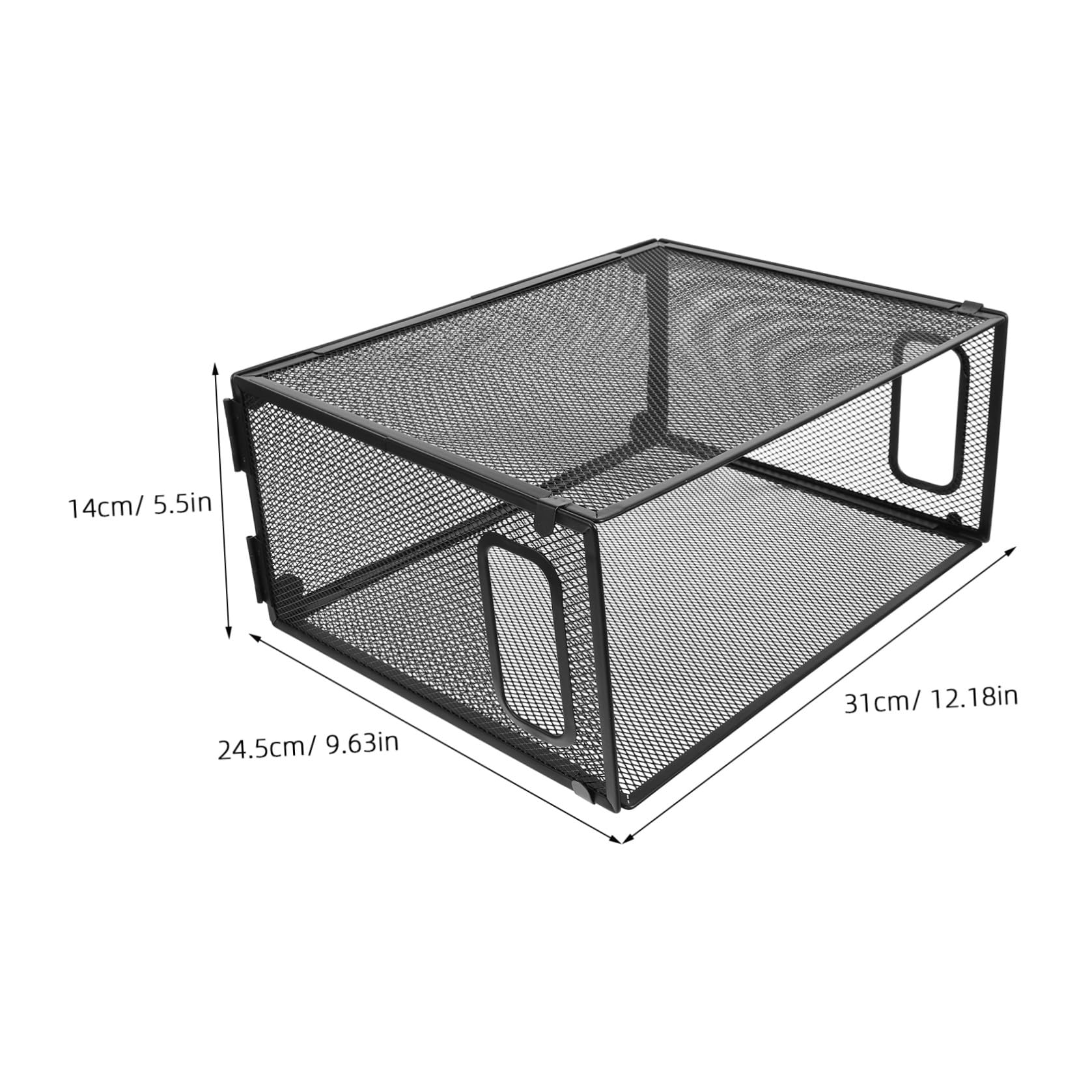 Organizador de Archivos de Metal Negro Estructura Desmontable y Dimensión Ajustable para Contratos y Facturas en Escritorio de Oficina o Estudio