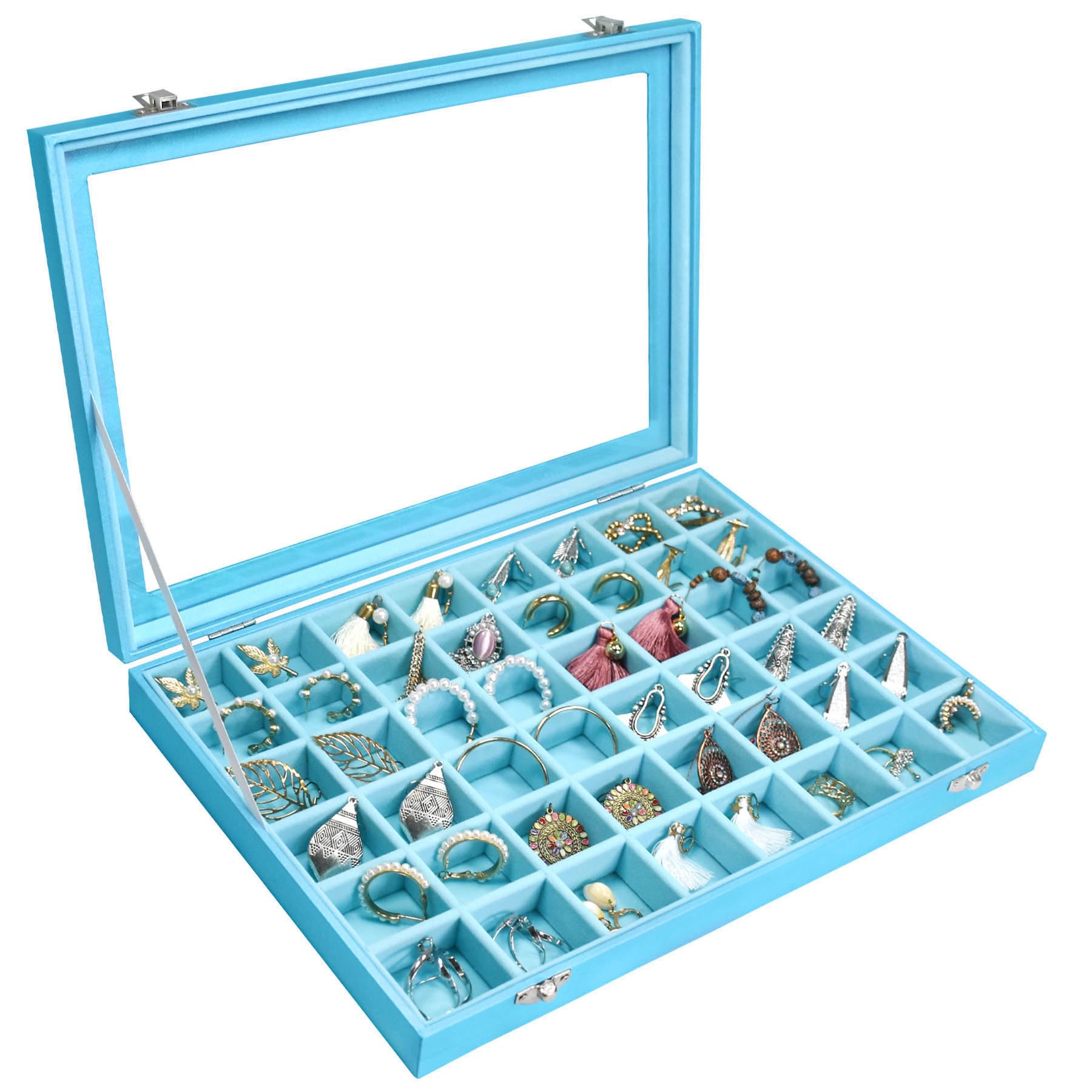 Siveit 48 Grid Jewelry Tray Organizer Box