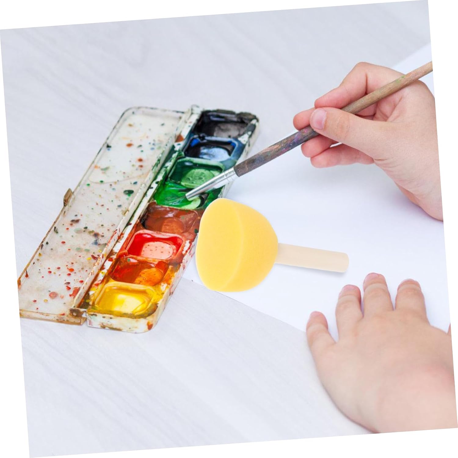 Angoily 30pcs Round Sponge Painting Tools for Boys and Girls Art Sponge for Crafts Watercolor Journal Graffiti DIY