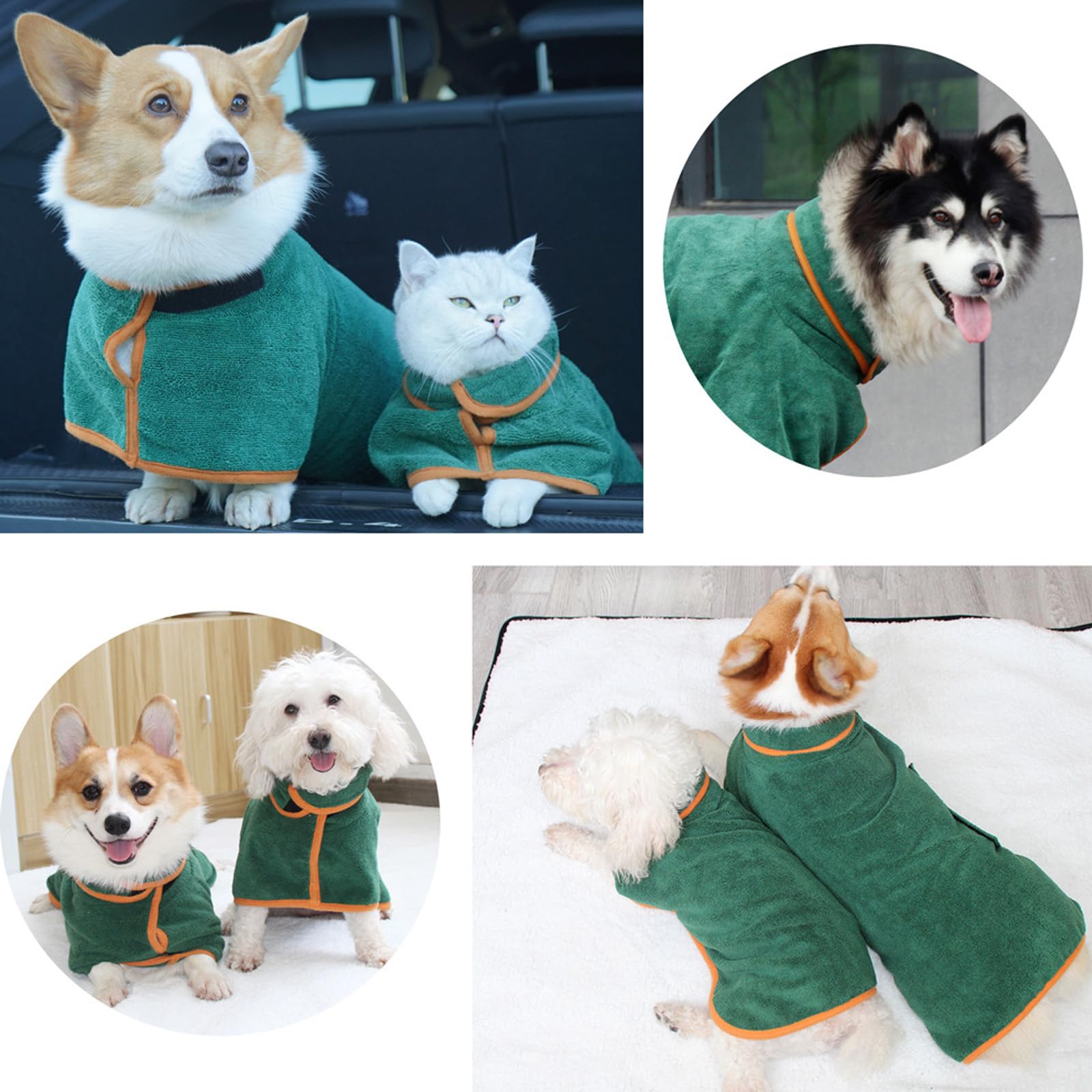 Hunde Bademantel Grosse Hunde, Hundebademantel, Super Saugfähige, Bademantel Hund Aus Mikrofaser, Schnell Trocknendes, Schützt Vor Kälte, Komfortabel Und Langlebig (Blue,XL(65-80))