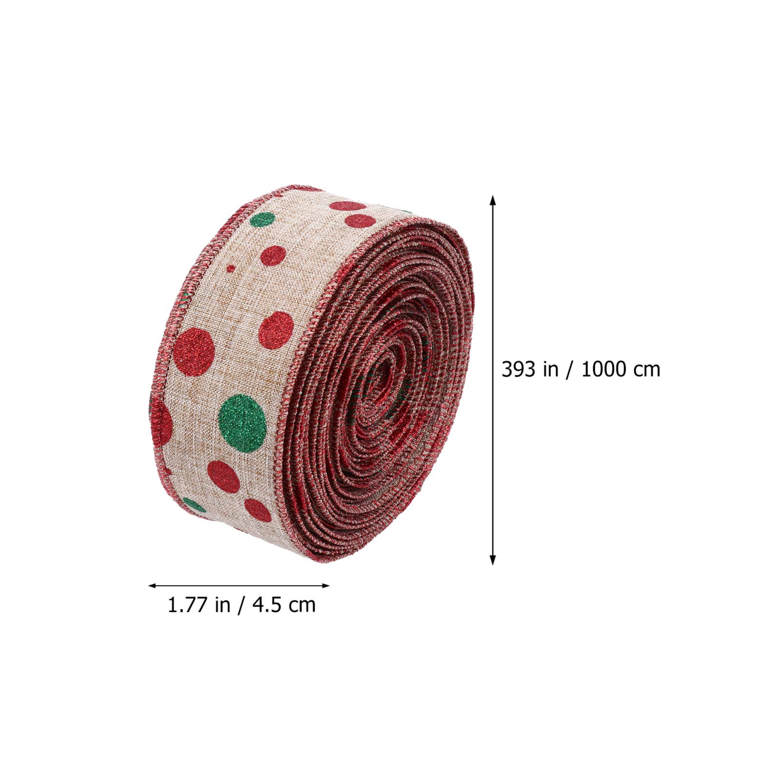 EXCEART 3piezas Cinta De Arpillera Navideña Para Decoración De y Manualidades Cinta De Puntos Rojos y Verdes Para Decoración De Wreaths y Bows