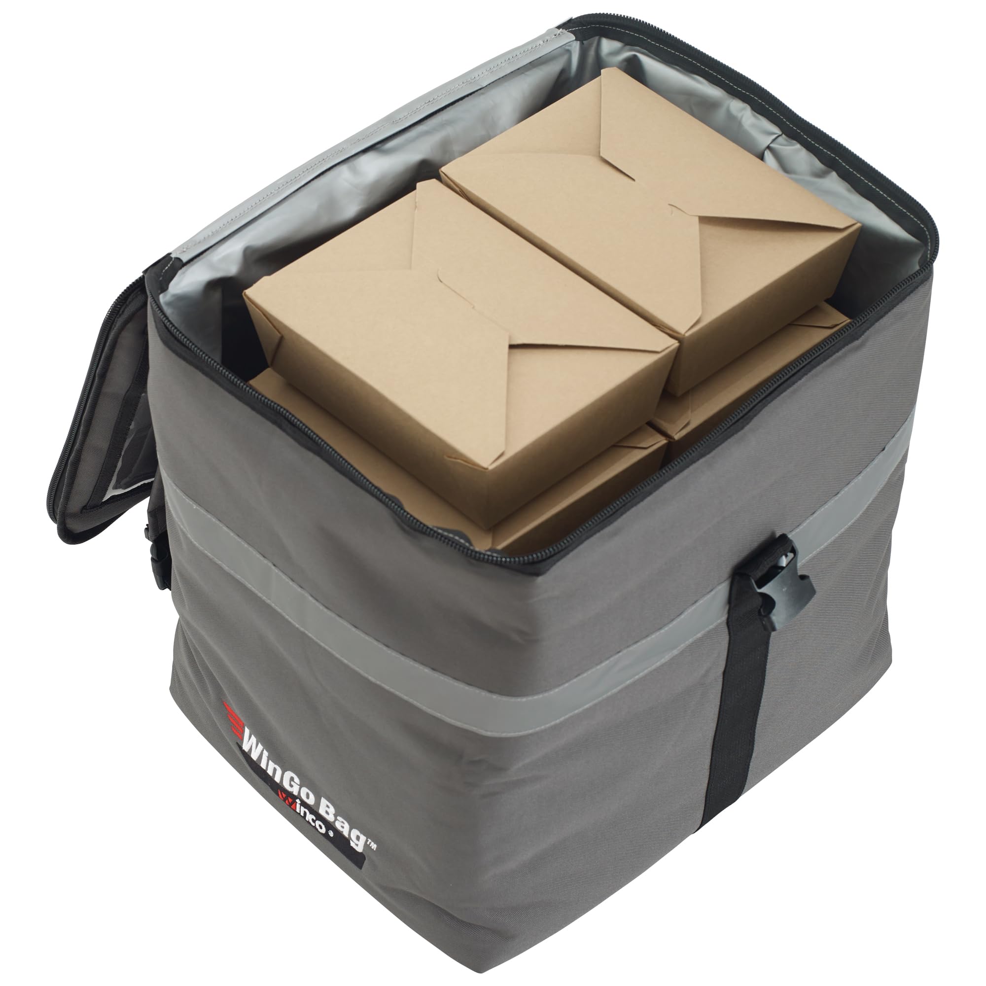 Winco BGDB-1616 Bolsa de Entrega de Alimentos aislada, Mochila, Gris, Gray, Backpack