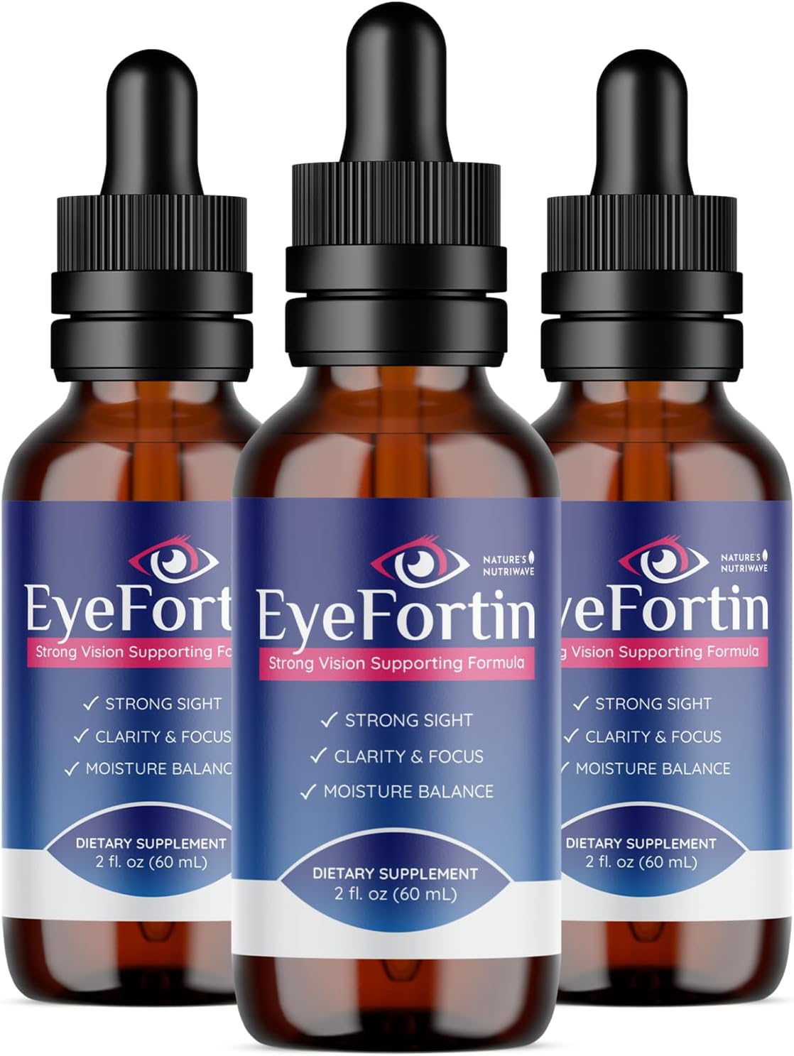 EyeFortin – Plant-Based Vision Support Supplement with Natural Minerals – 100% Natural, Non-GMO, Easy to Use – Made in the USA, 3 Month Supply