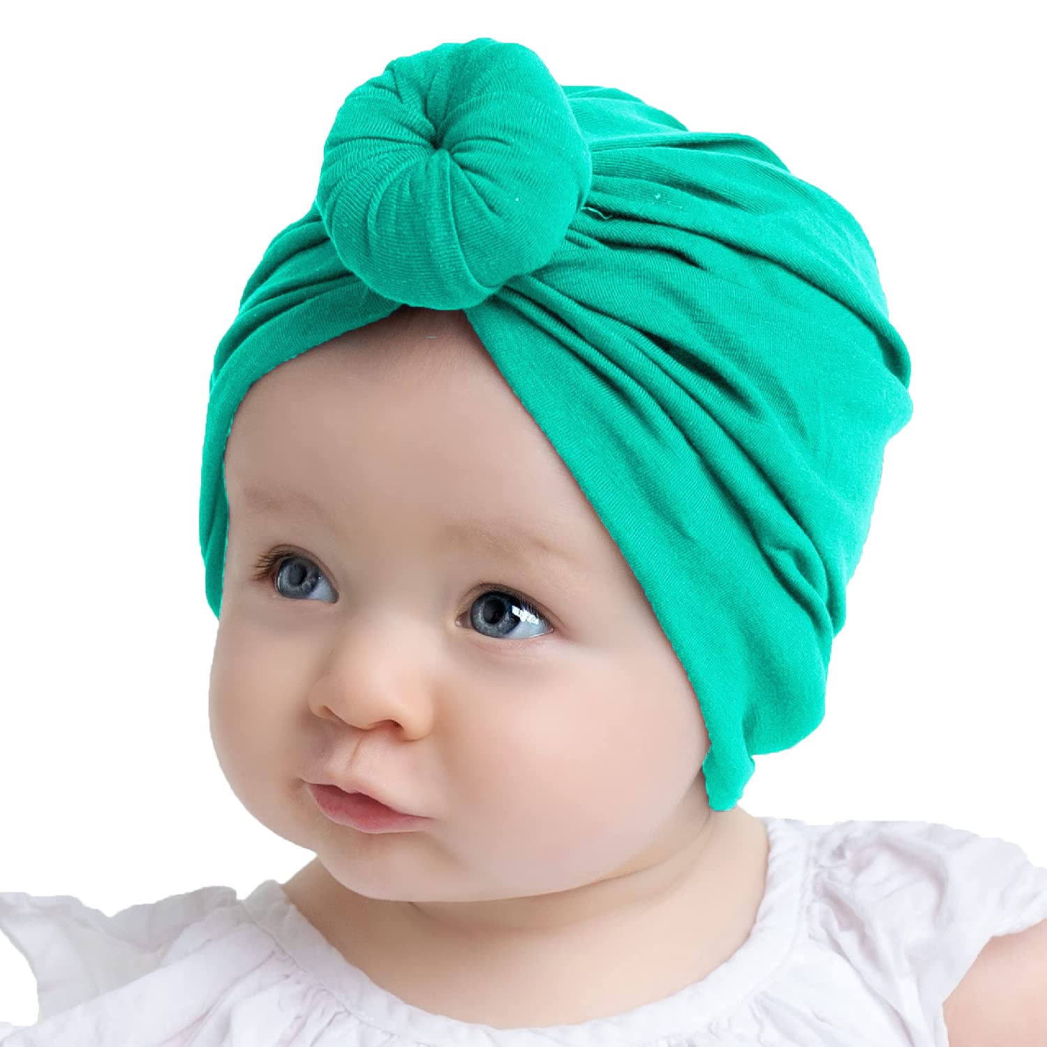 SYGA Unisex Cotton Turban Hat (Pack Of 1) (TurbonHeadWrap_Cyan_Cyan_S)