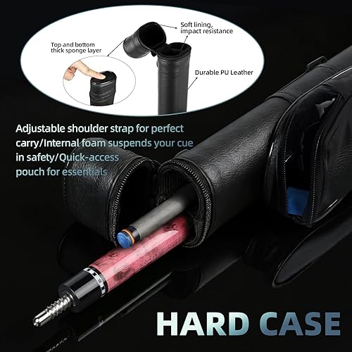 Miniatura 7 de KMISE Taco de piscina de fibra de carbono, eje de fibra de carbono 100% de 58 pulgadas, palos profesionales de baja desviación para adultos,