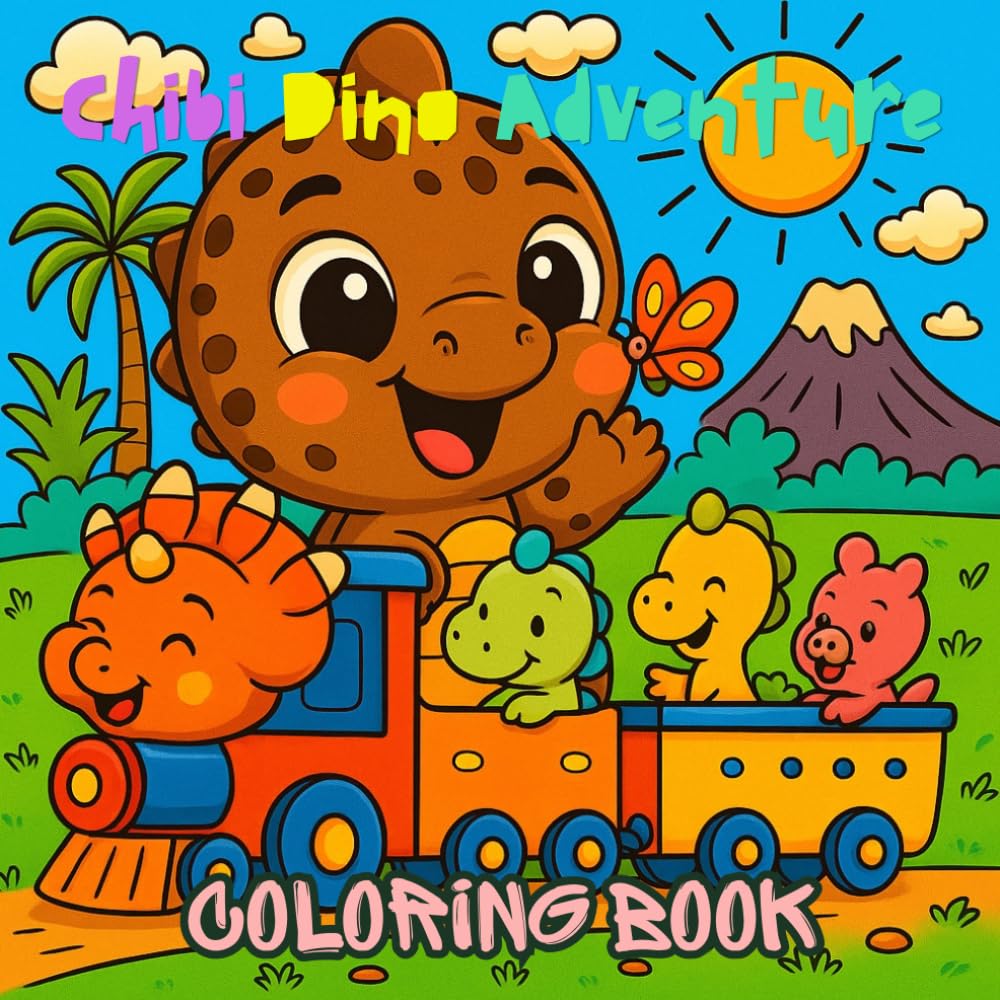 Chibi Dinosaur Adventure Coloring Book: Kawaii Chibi Dino World with Fun, Easy and Imaginative Coloring Pages for Toddlers, Preschool & Early Learners | 8.5 x 8.5 inches