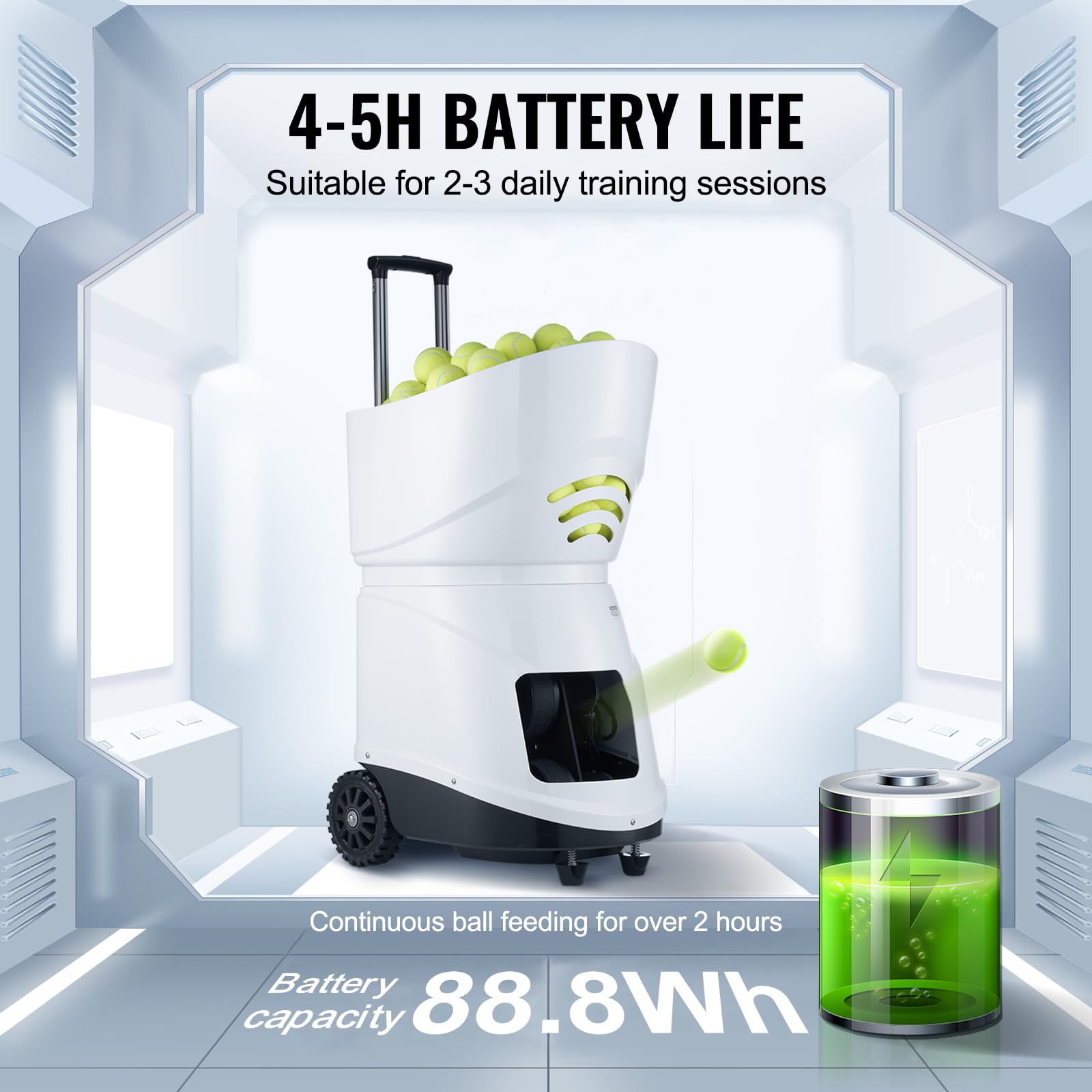 Macchina Lancia Palle Da Tennis Hzexun - Portatile Con Oscillazione Per Allenamento - Foto 8