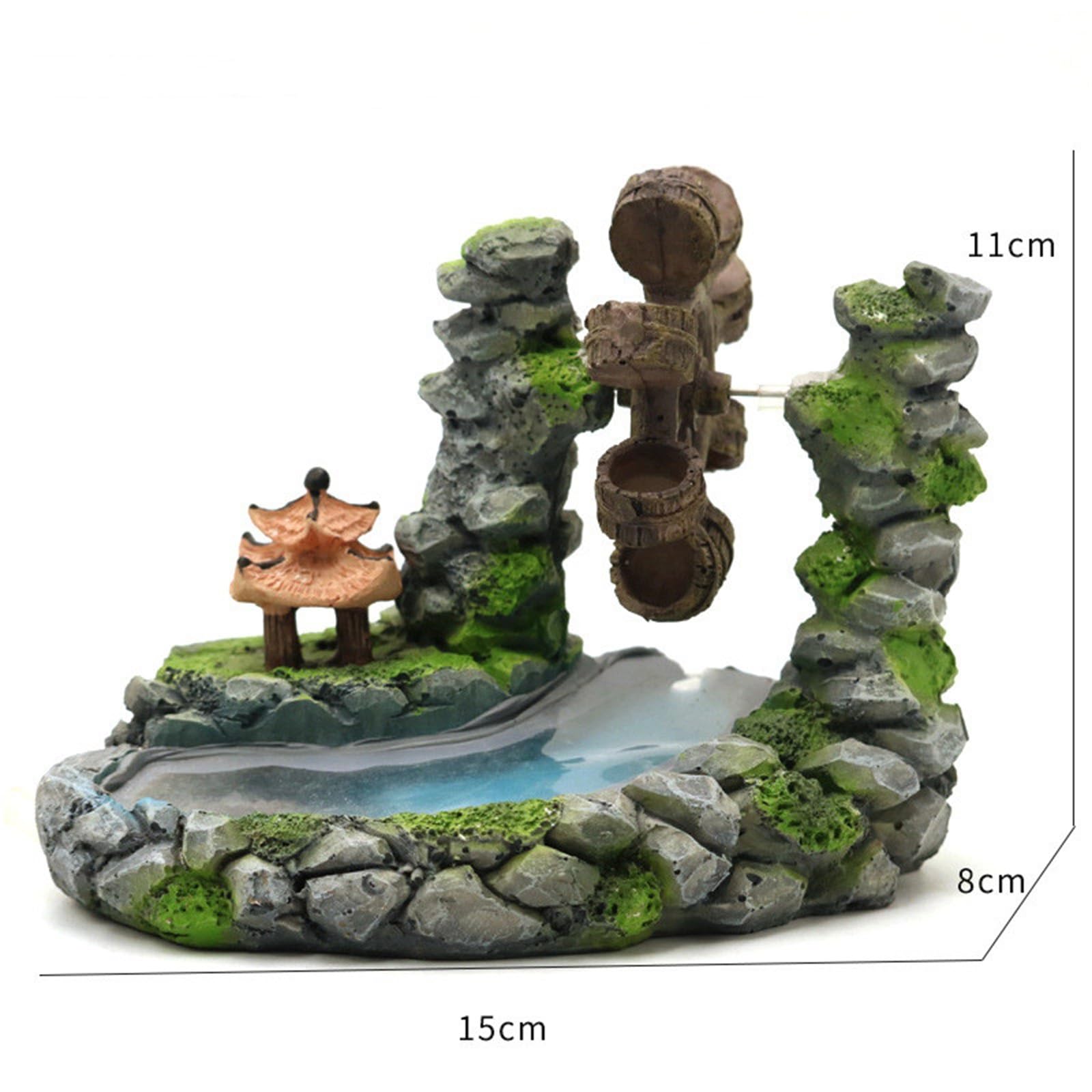 Amazon.co.jp: 水槽用 オブジェ クリエイティブ風車水車樹脂水族館工芸