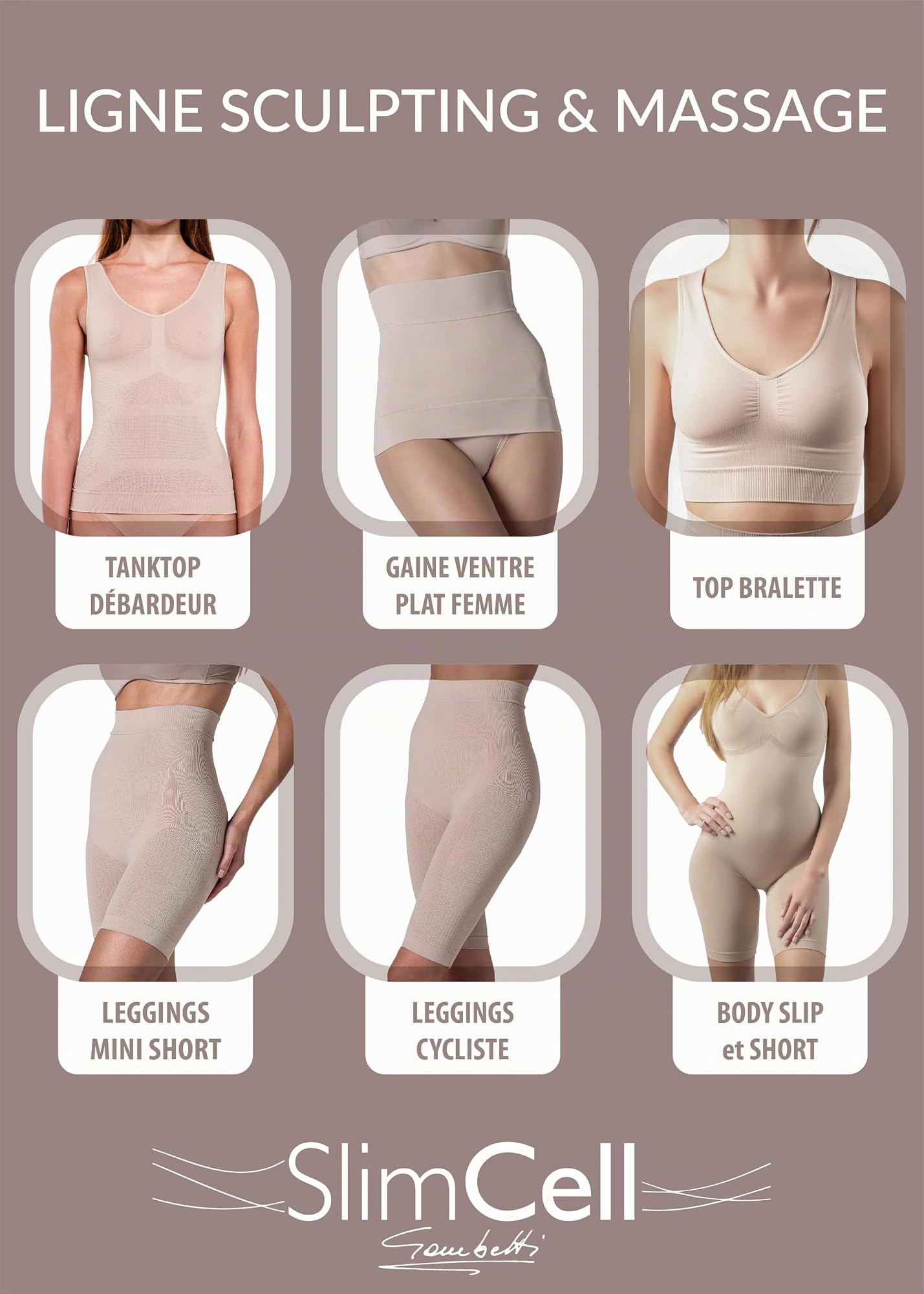 SLIMCELL Gaine Ventre Plat Femme Invisible Anti Cellulite – Ceinture Gainante Microfibre sans Couture, Gaine Amincissante, Maintien Abdominal, Invisible, Shapewear Confort Quotidien - Made in Italy