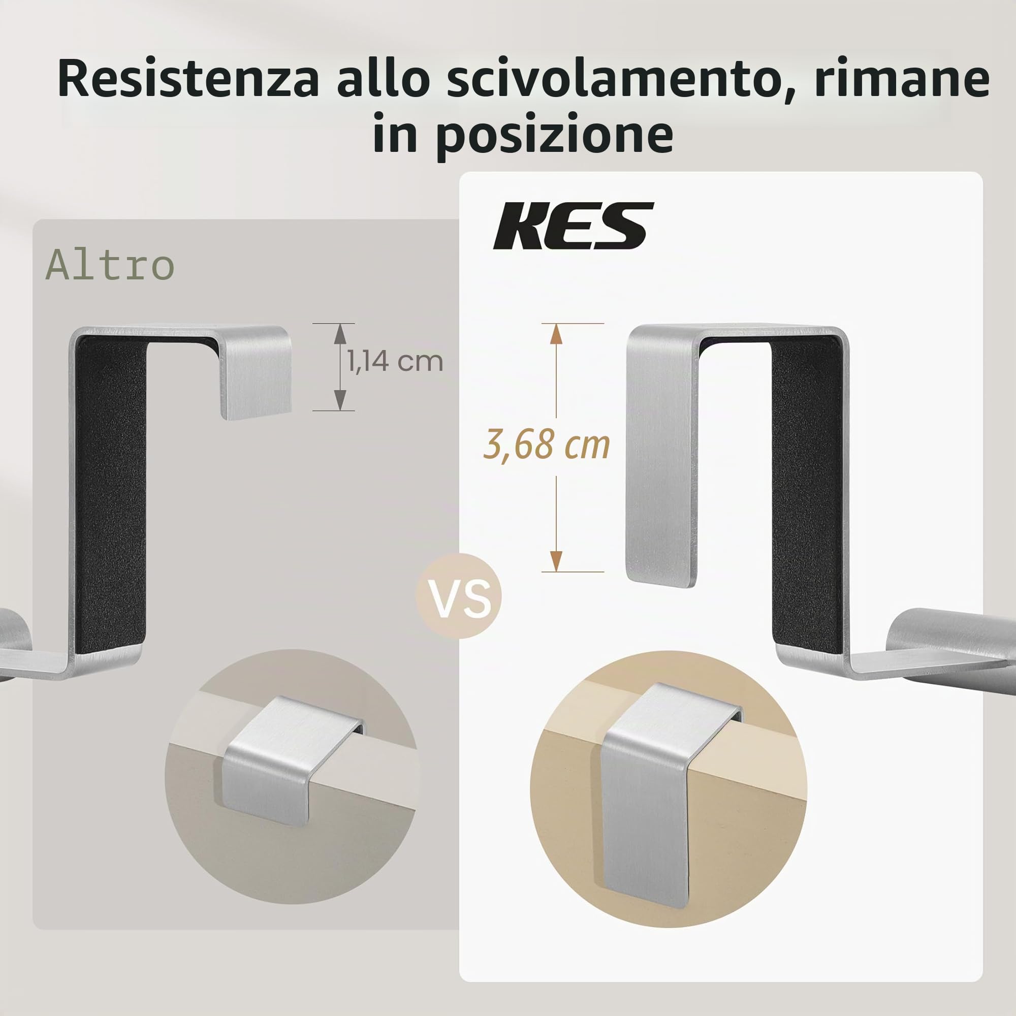KES Appendi Asciugamani Cucina Porta Strofinacci Cucina Acciaio Inossidabile SUS304 Porta Salviette Barra Canovaccio Porta Porta Asciugamani 2 Pezzi, KTH200S26-2-P2