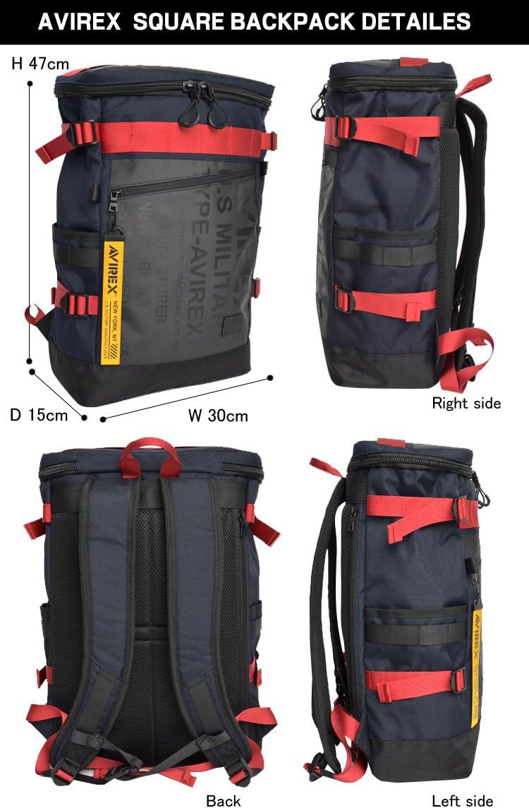 ＊新作＊ [アヴィレックス] AVIREX リュック メンズ アビレックス 大容量 防水 A4 20L リュックサック デイパック スクエア型