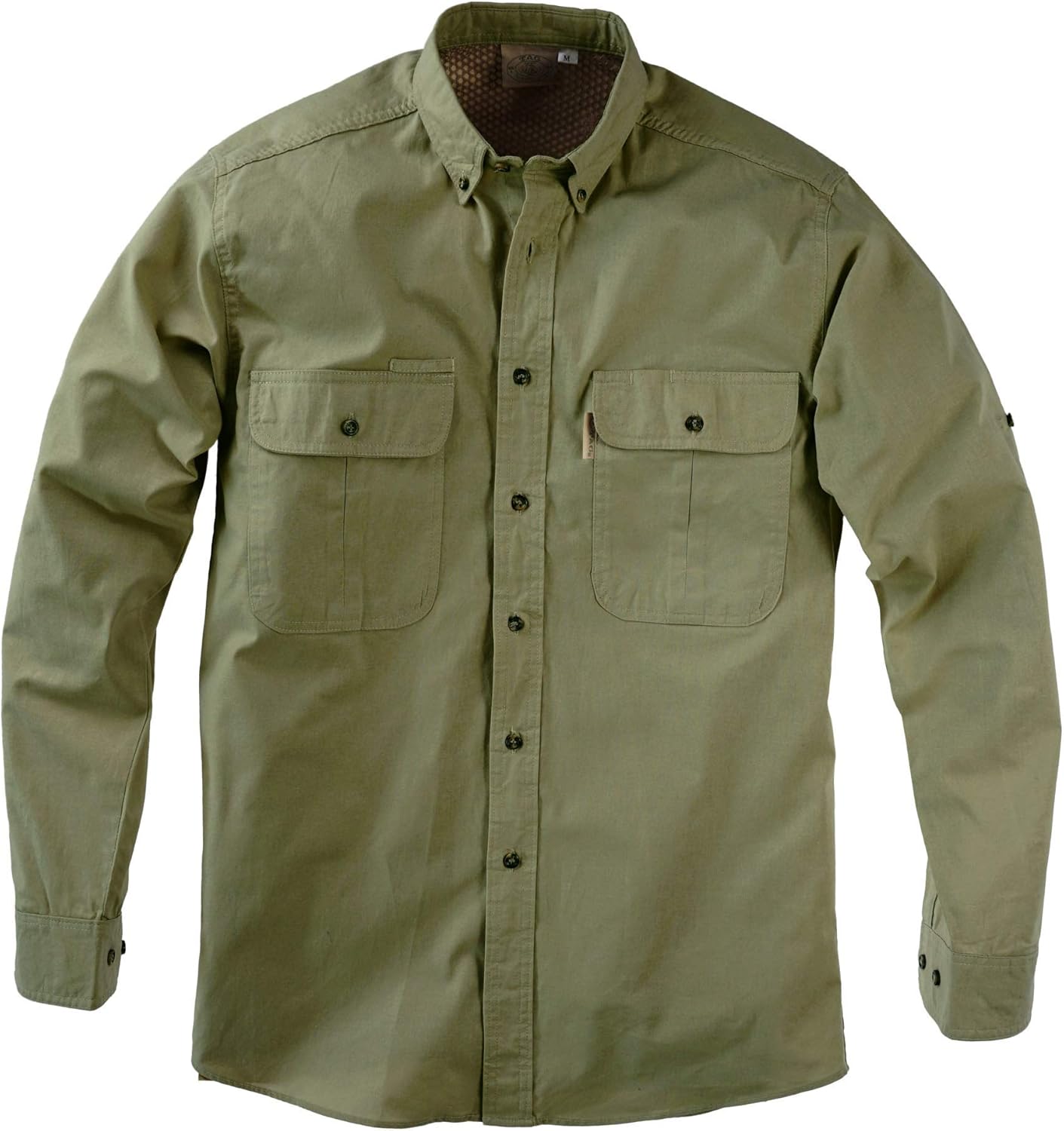 Tag Safari Vent Back Adventure Long Sleeve Shirt for Men, 100% Cotton - Moss - 2X-Large