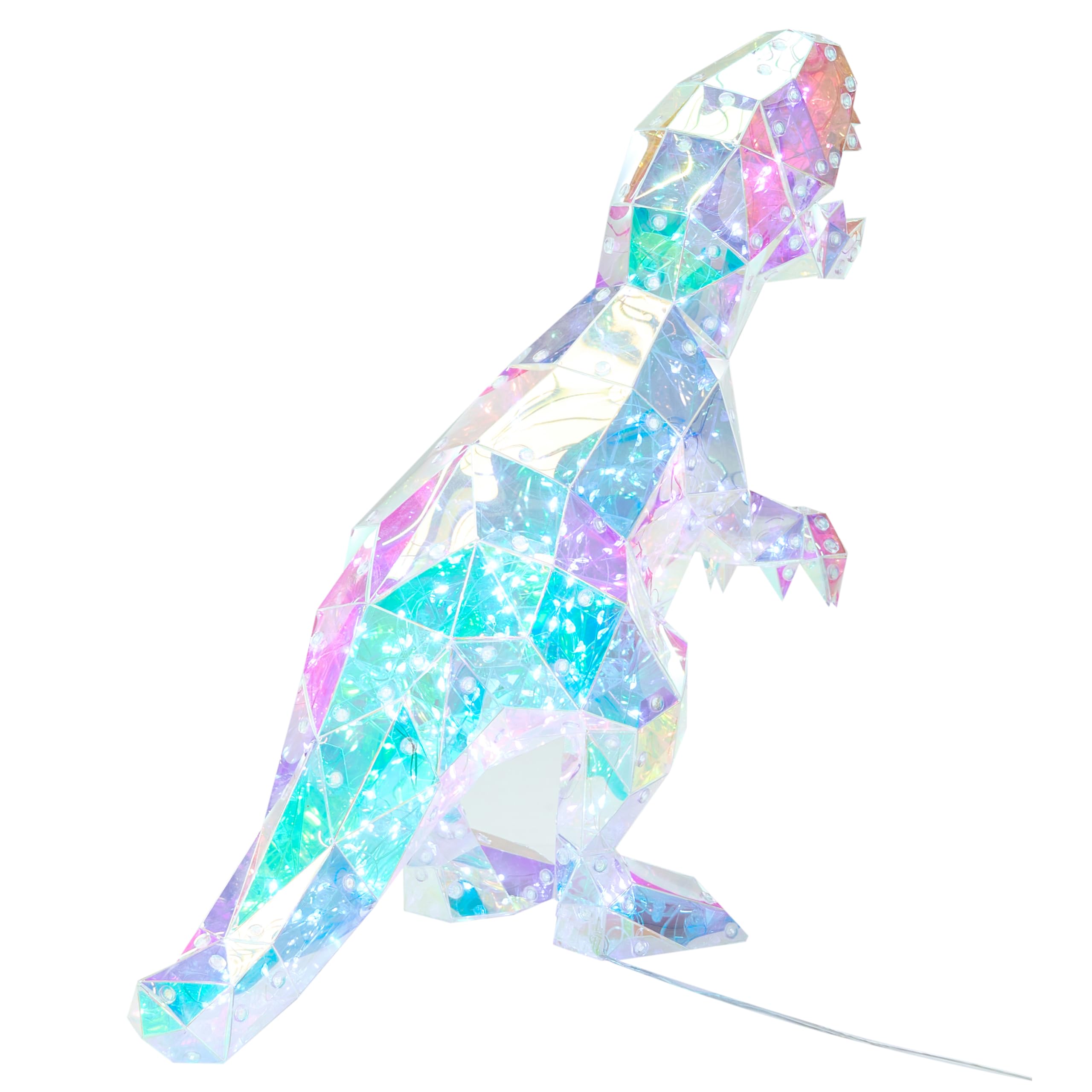 LED Dekoration Kunststoff Dinosaurierform T-Rex leuchtend bunt Tarjanex