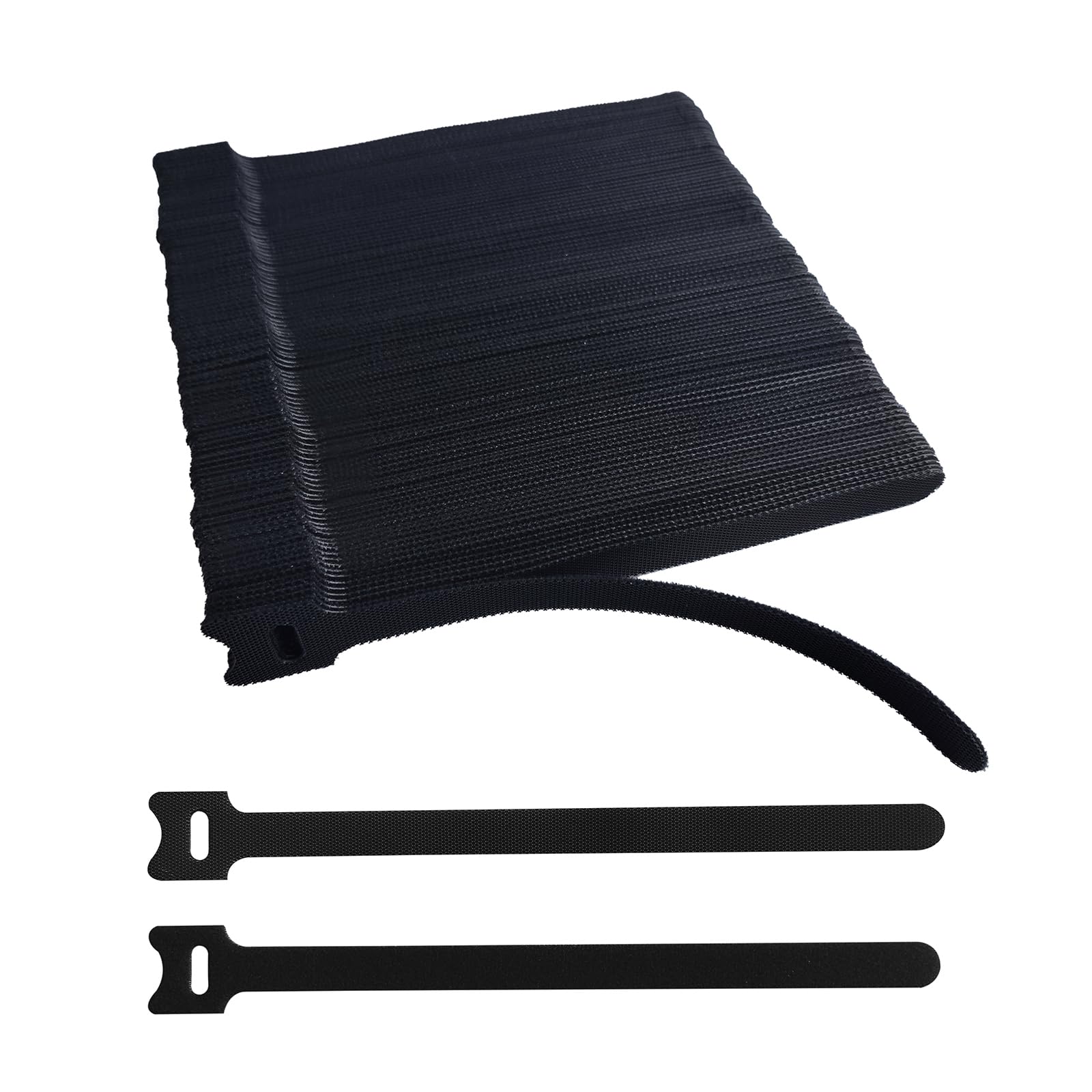 VORTALIS 200 PCS 8 Inches Black Reusable Cable Ties, Adjustable Cord Straps, Cable Organizer, Cord Wrap and Hook Loop Cords Management,Adjustable Cord Ties