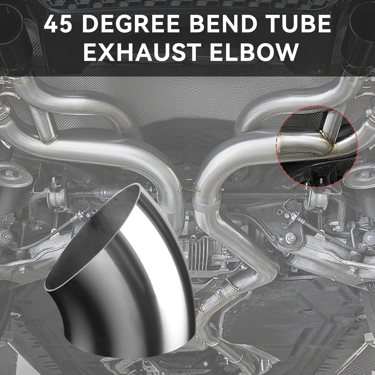 4pcs Exhaust Elbow Pipe OD 3 Inch 45 Degree Bend Tube SS304 Stainless Steel Bend Tube for Car Customized Modified Exhaust System Thickness 0.06" (1.5mm)