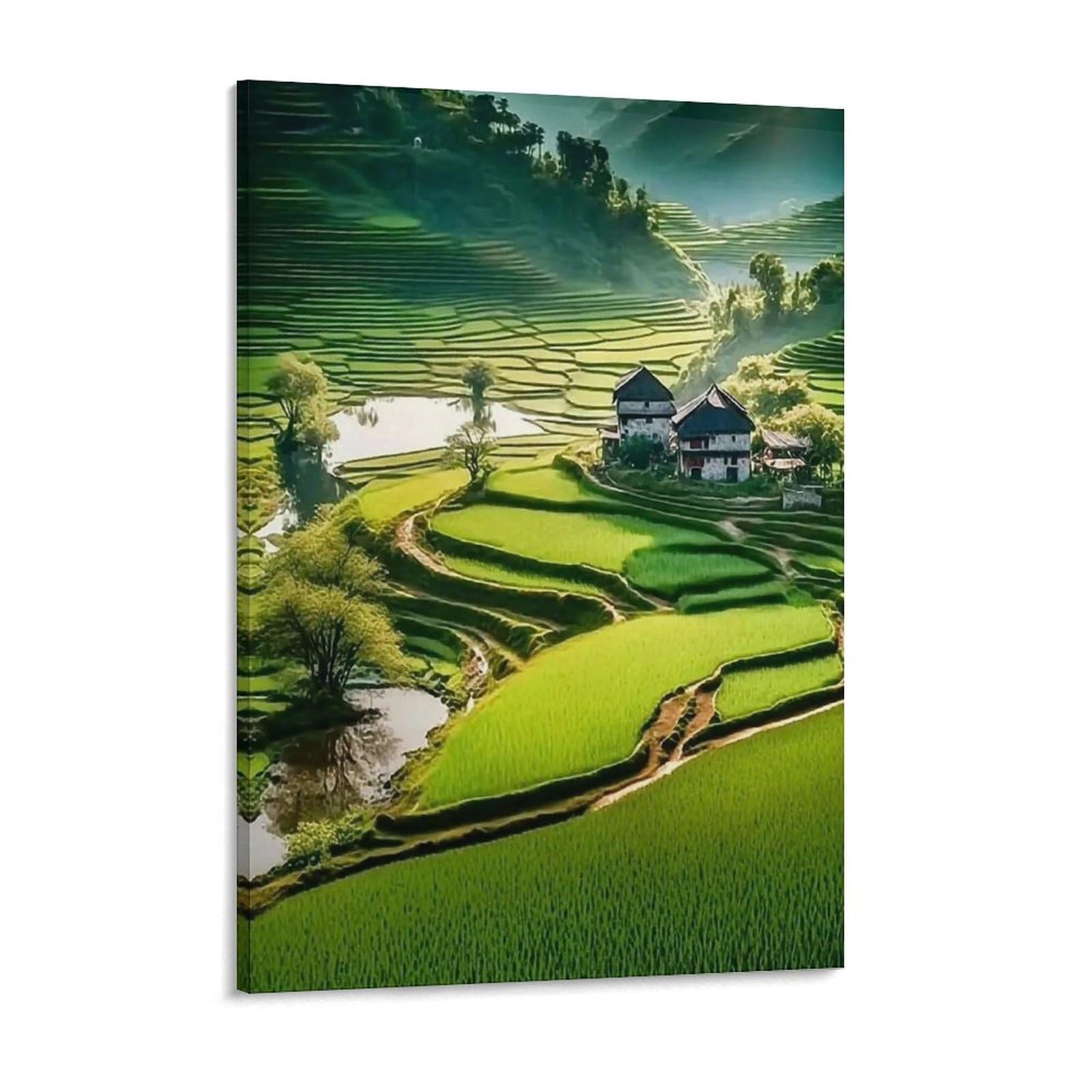 Amazon.co.jp: 絵画 ベトナムの田舎の観光名所インテリア 絵画 テラス 