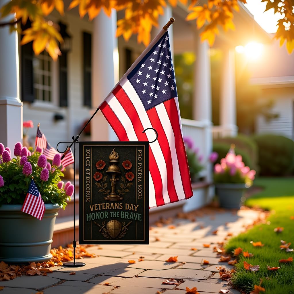 Military Veteran Garden Flag 12x18 In Doublesided Honor the Brave US Armed Forces Service Tribute Display for Veterans Day Memorial Day Patriot Day Outdoor Yard Cemetery Decor - Image 9