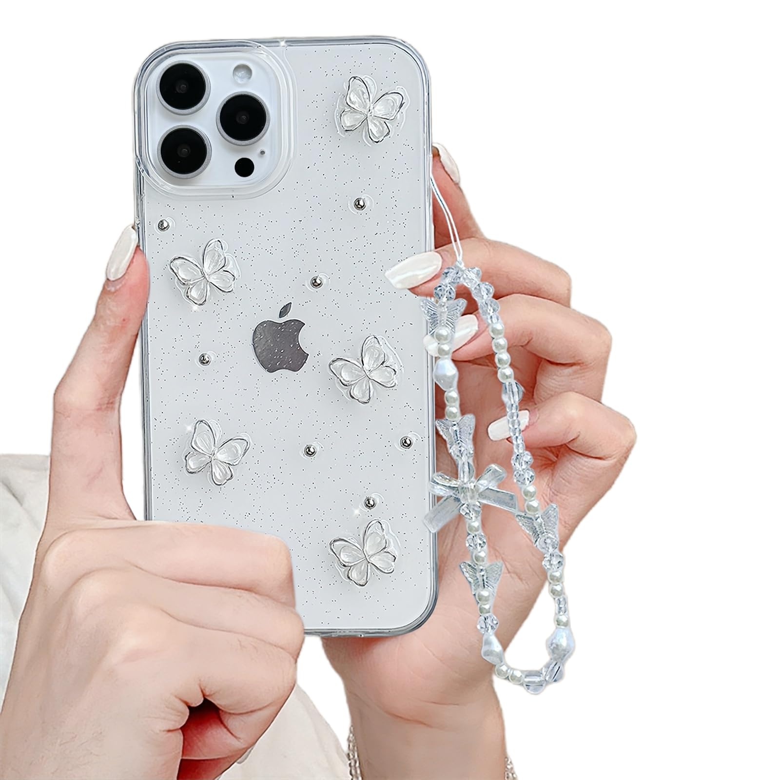 Coque IPhone 11 Papillon Pailletée - Design Mignon Et Aesthetic - Transparente Anti-Rayures - Silicone + PC