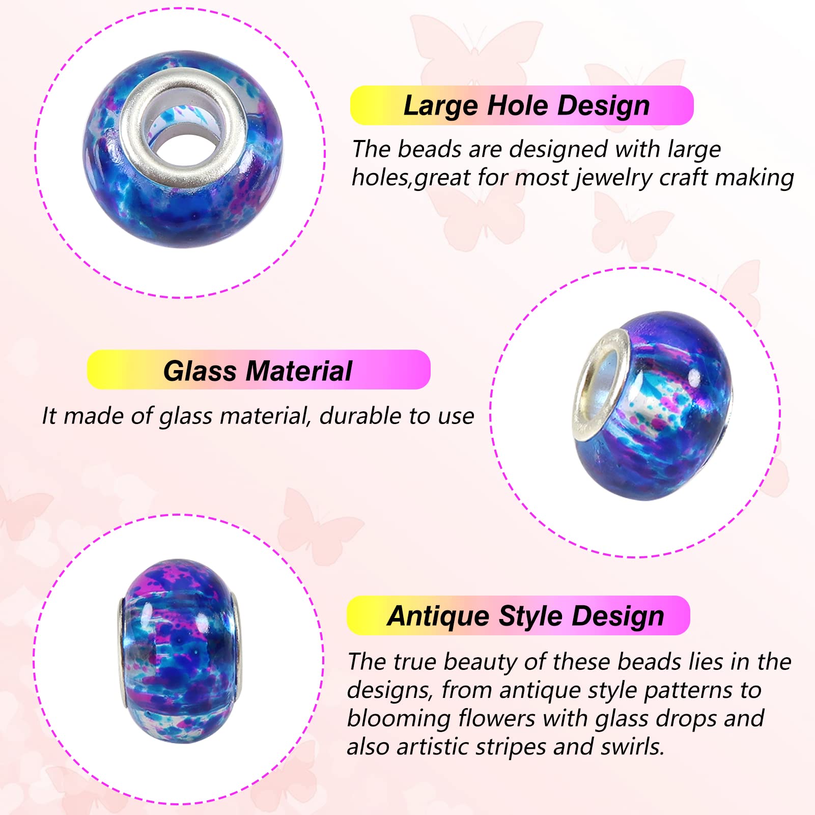 PandaHall Moschettoni Rotondi 25mm - 28 Pezzi 14 Colori Per Borse, Gioielli E Artigianato - Foto 9