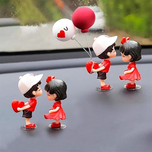 Decoración de coche de acción de pareja de dibujos animados, lindos adornos para coche, decoración interior del automóvil, lindo adorno interior de