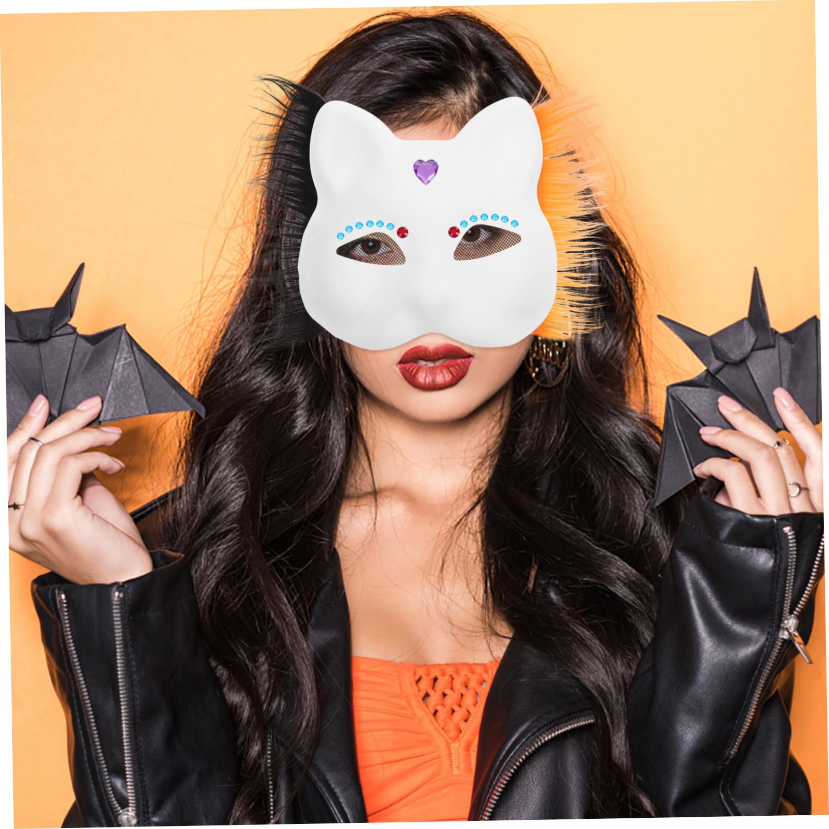 Katzen Gesichtsmaske Bausatz 1 Satz Papier, Filz, Mull und Kunststoff
