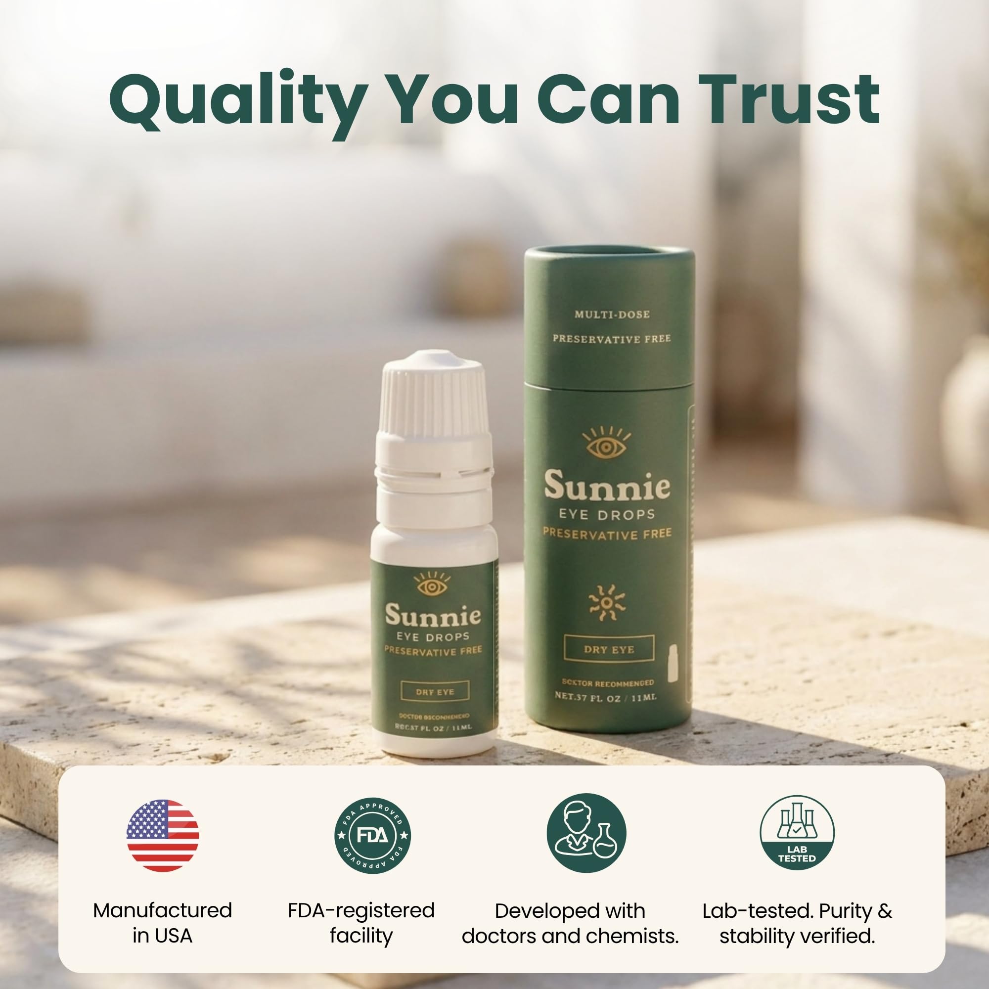 Sunnie Eye Drops Preservative Free, Dry Eye Relief, Artificial Tears, 11ml — Amazon image 3