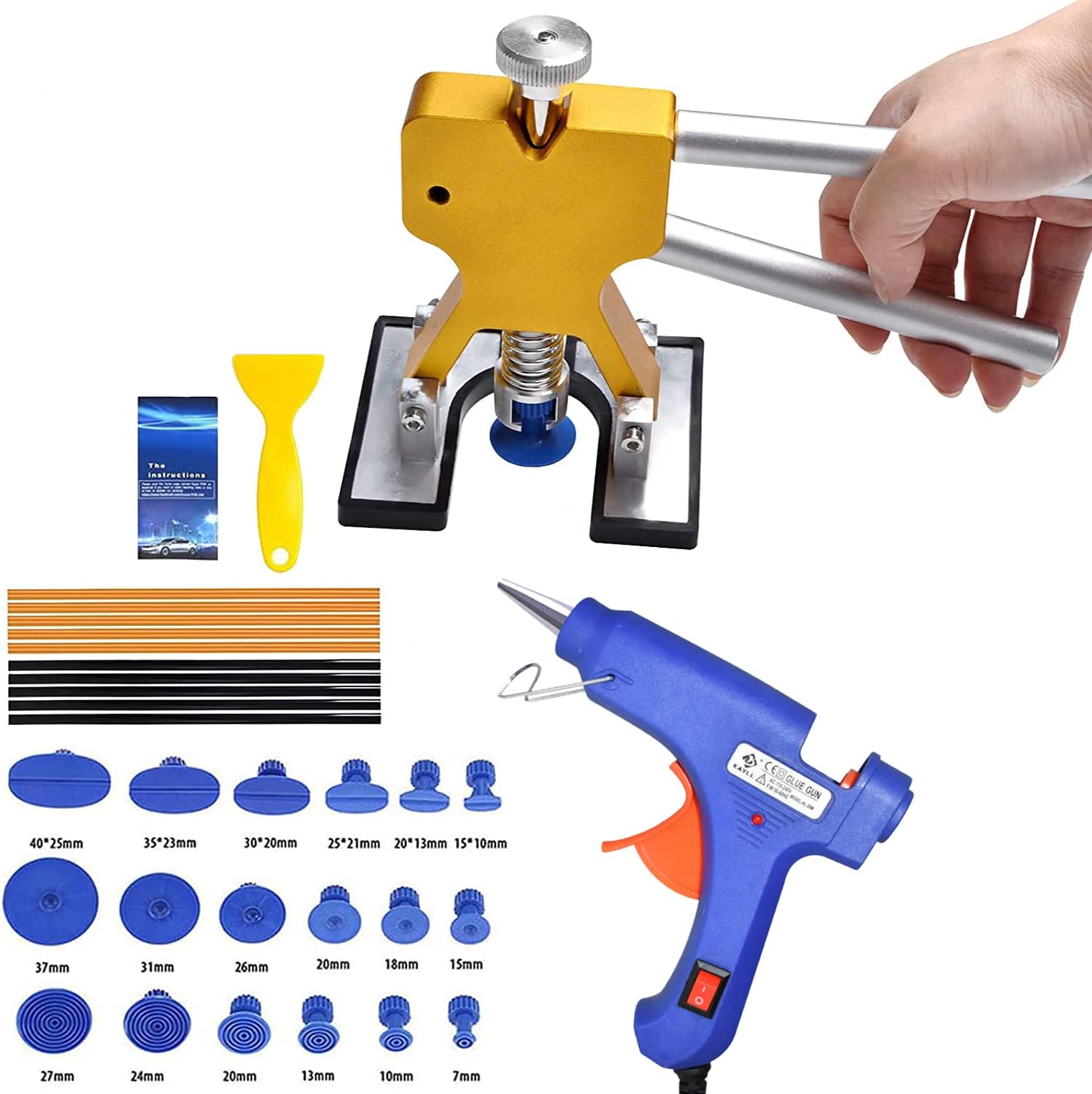 Conoouxl Car Unpainted Dent Repair Kit,Gold Car Dent Puller