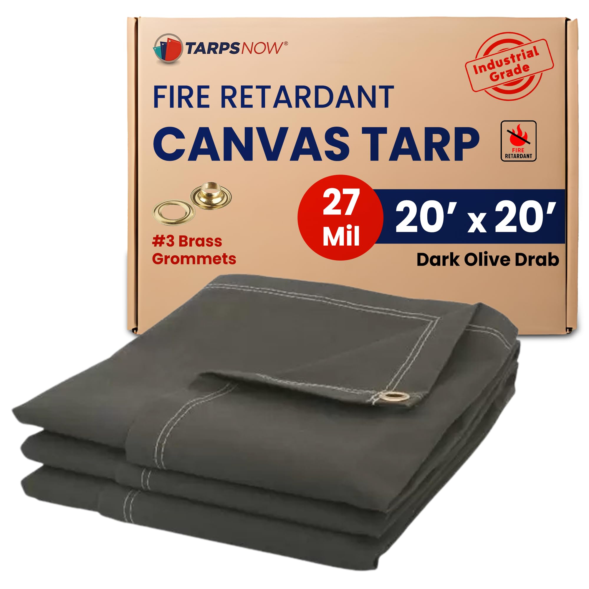 Amazon.com: Tarps Now 20x20 Ft Fire Retardant Canvas Tarp with