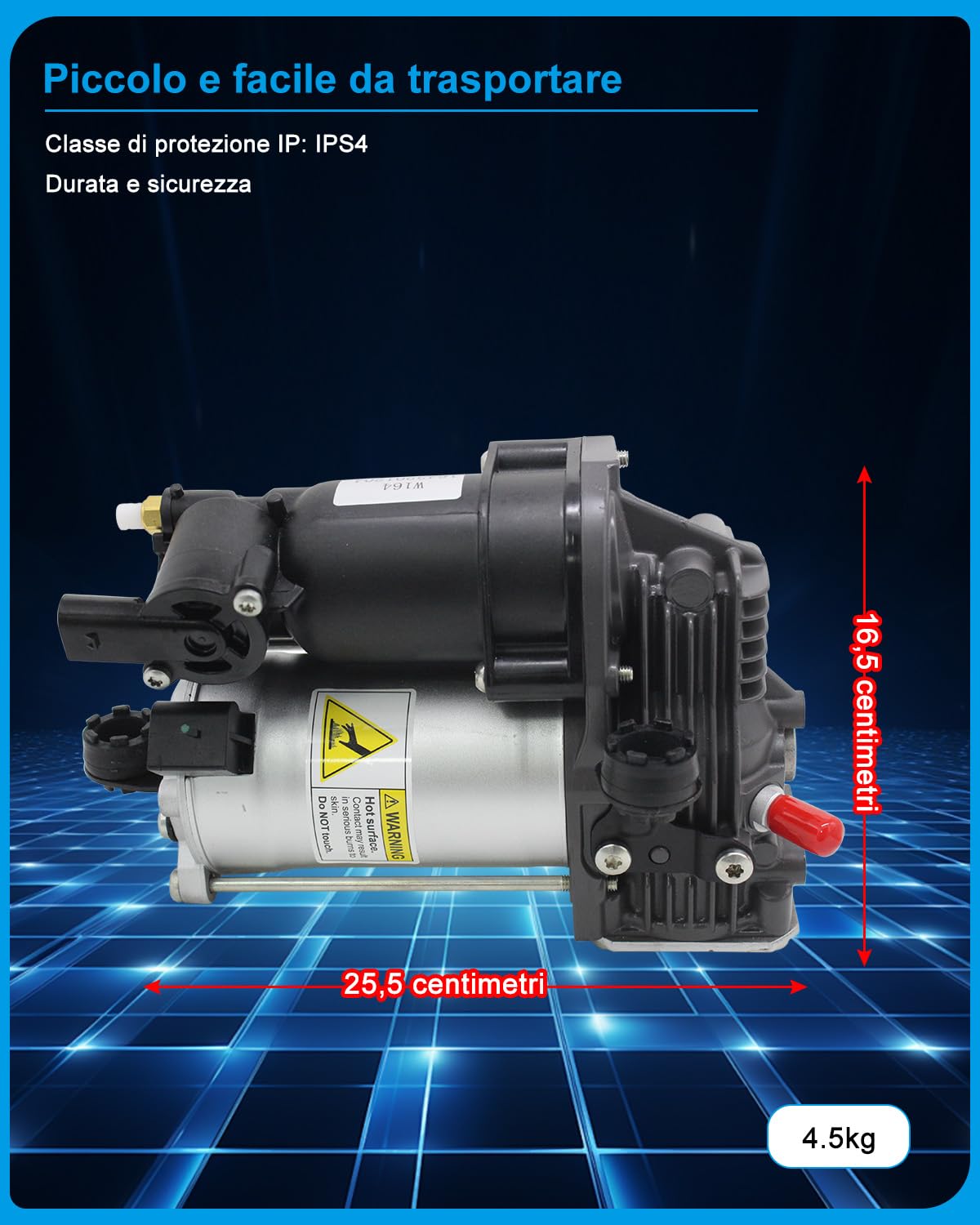 Pompa Compressore Sospensione Pneumatica Compatibile con Mercedes-Benz 2006-2012 Classe GL X164 & Classe M W164 - Per GL320 GL350 GL450 GL550 ML320 ML350 ML450 ML500 ML550 AMG #1643201204