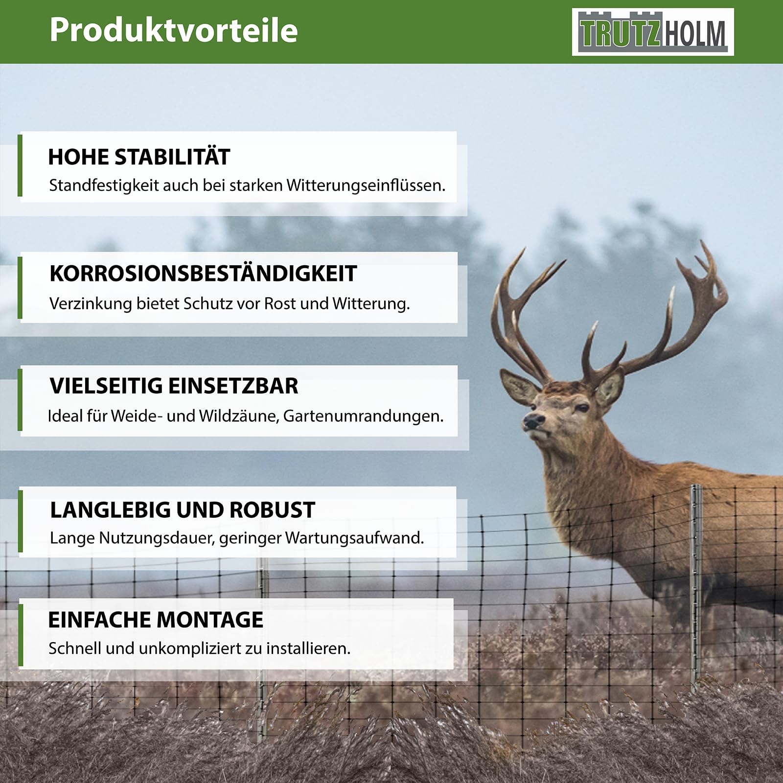 TRUTZHOLM 10x Z-Profil Zaunpfosten 230 cm feuerverzinkt Zaunpfähle 1,5 mm Stärke gestanzte Haken Forstprofil