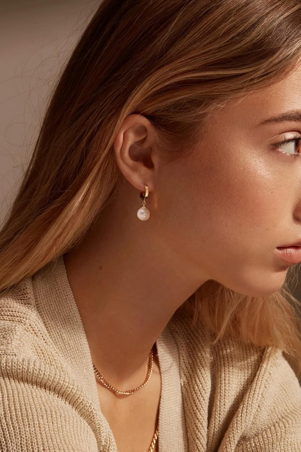 SOFYBJA Small 18K Gold Plated Huggie Hoop Earrings Drop Dangle Post Earrings Hanging Lightweight Handmade Jewelry for women - Image 2