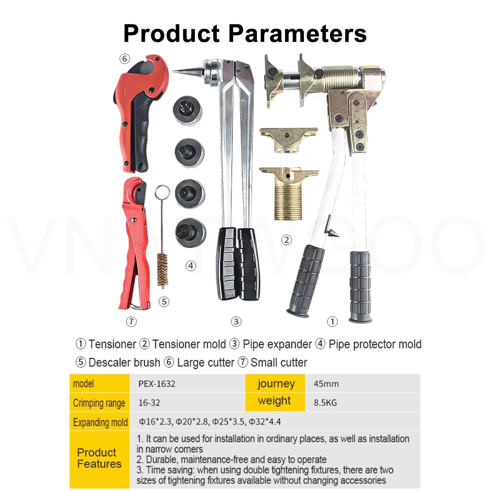 Kit De Herramientas Manuales De Abocardado De Tubos, Herramientas Industriales De Prensado Y Prensado De Tubos, para FontaneríA DoméStica