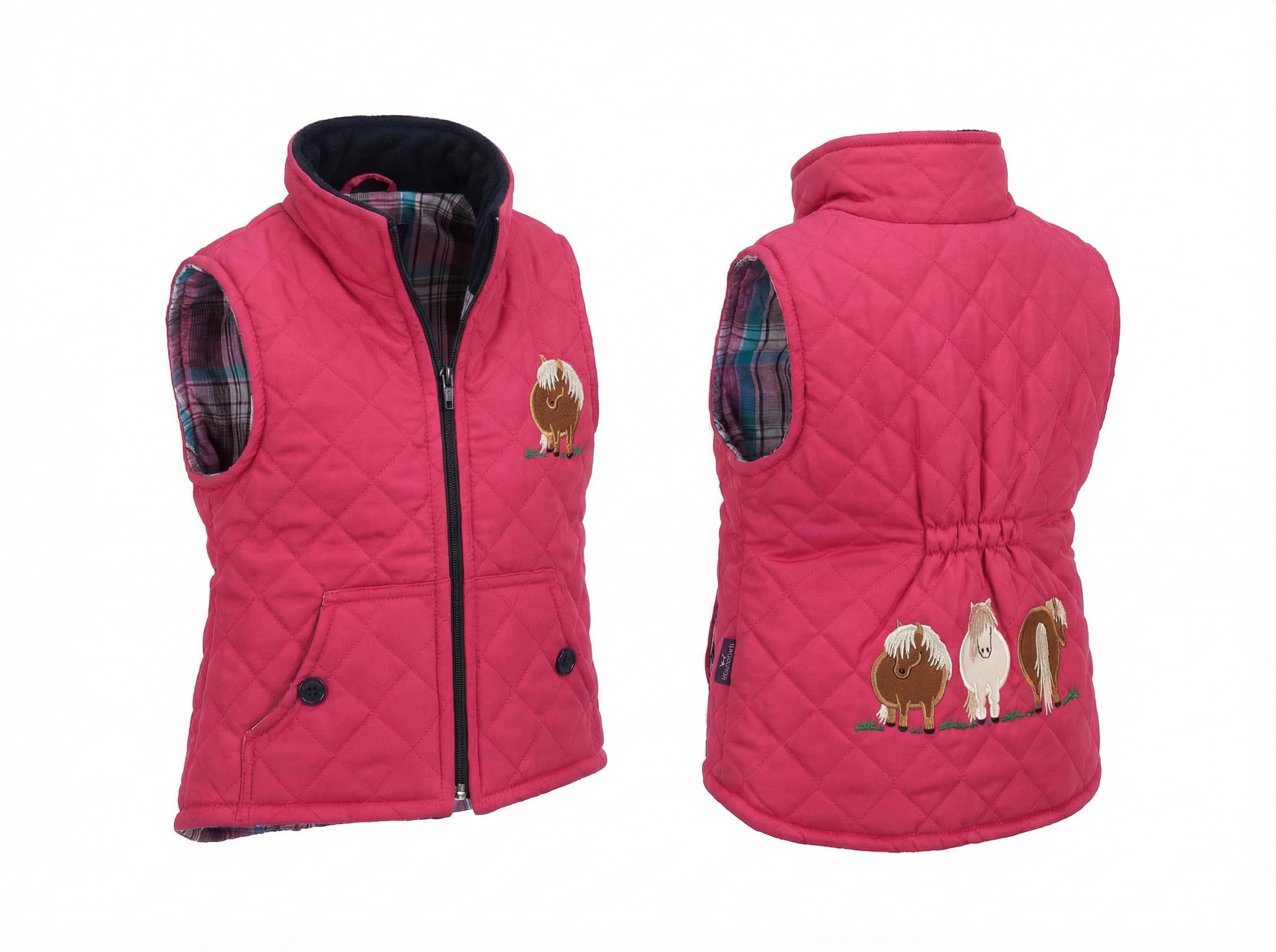 shire classics Girls Horse Gilet/Bodywarmer (as8, age, 2_years, 3_years, regular, pink)
