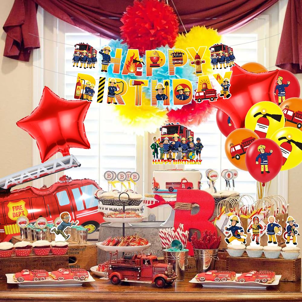 Kit Ghirlanda Di Palloncini Fai-da-te A Tema Camion Dei Pompieri - Foto 4