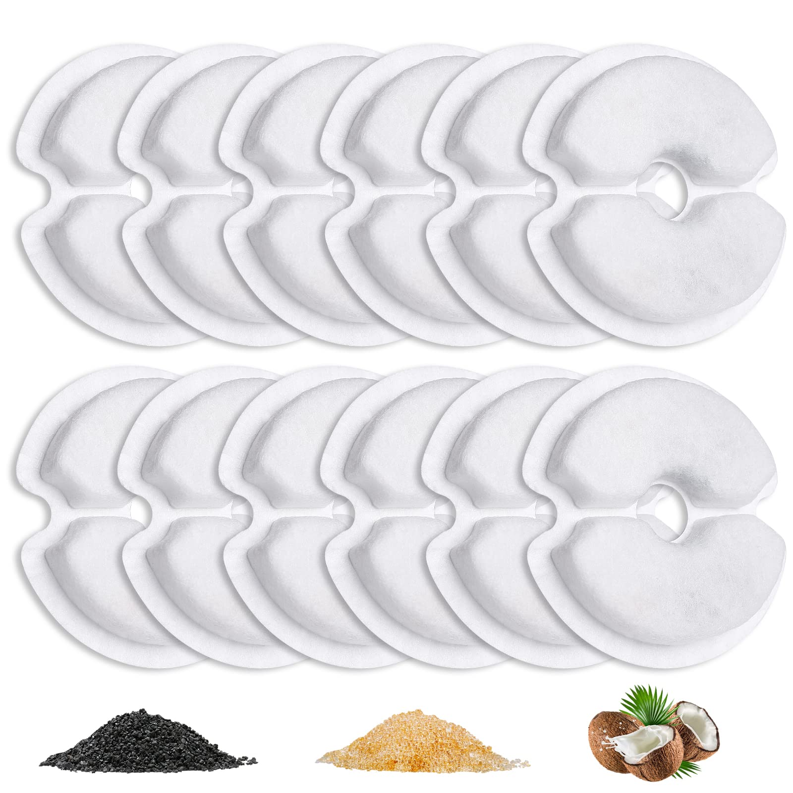 Pet Water Fountain Filter 12 Pack Replacement Cat Filters for 2L-2 5L 67-84 oz Cat Water Fountain Cotton