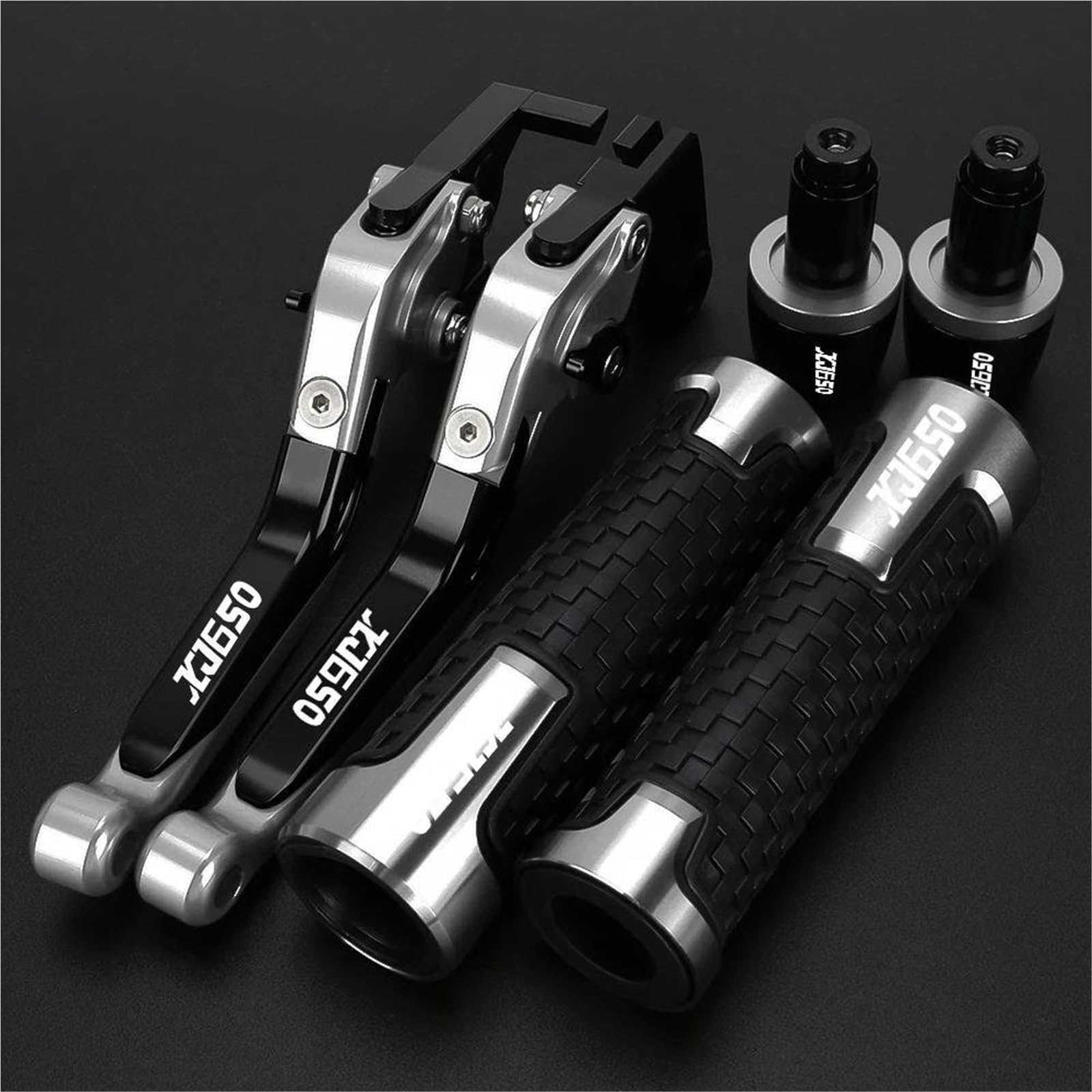 Tgvselpj Black1 Motorcycle Part Motorcycle Extendable Brake Clutch Levers Handlebar Handle Grips Ends Caps For Y-Amaha For Turbo Xj650 Xj 650 1980-1985(Black1)