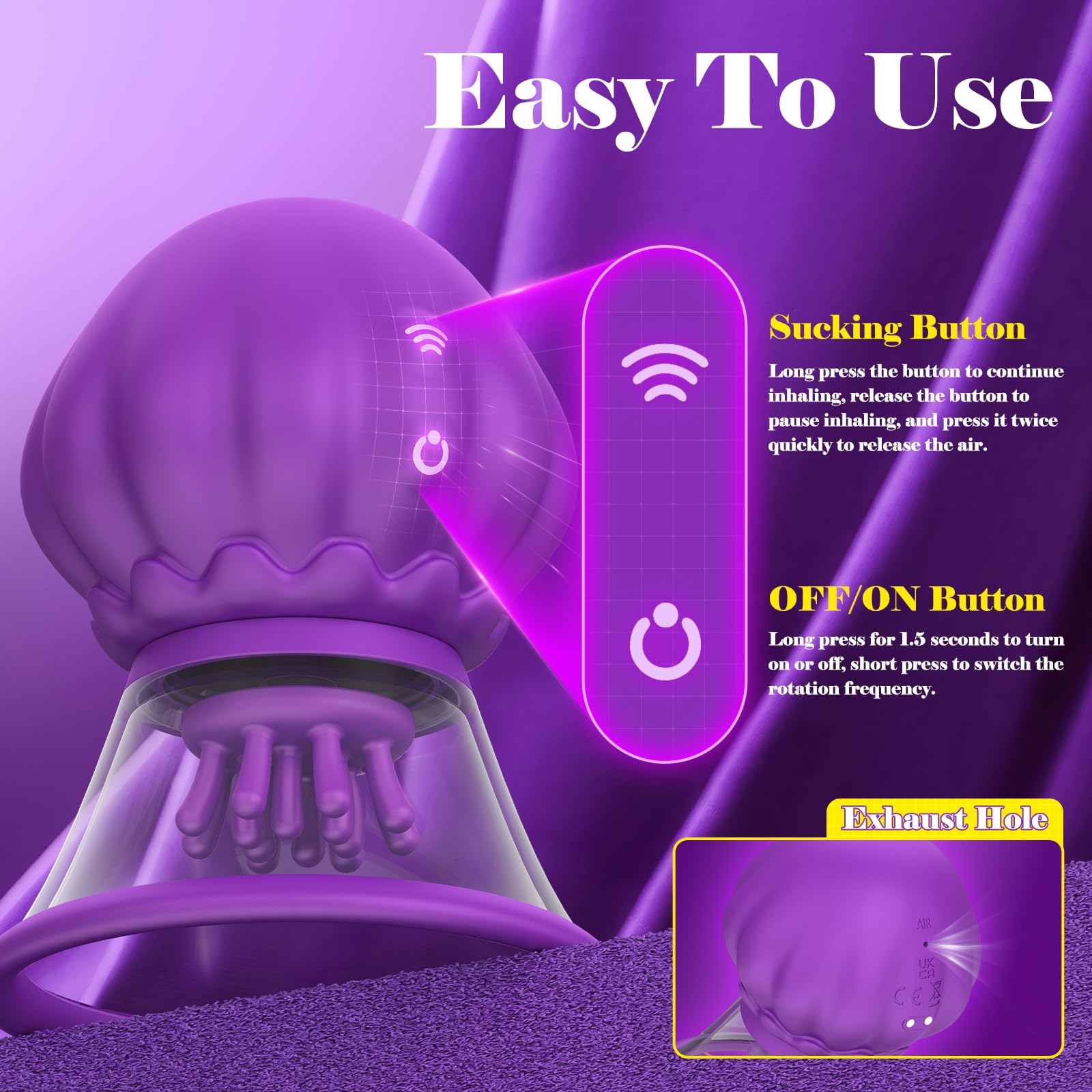 Amazon.com: COREXPOWER Nipple Toy Sex Toy Vibrator Suction Cup - Jellyfish Nipple  Suction Cup with 10 Rotations and Powerful Sucking Function, Detachable Nipple  Vibrator Adult Toy Clitoris Nipple Anal Stimulator : Health