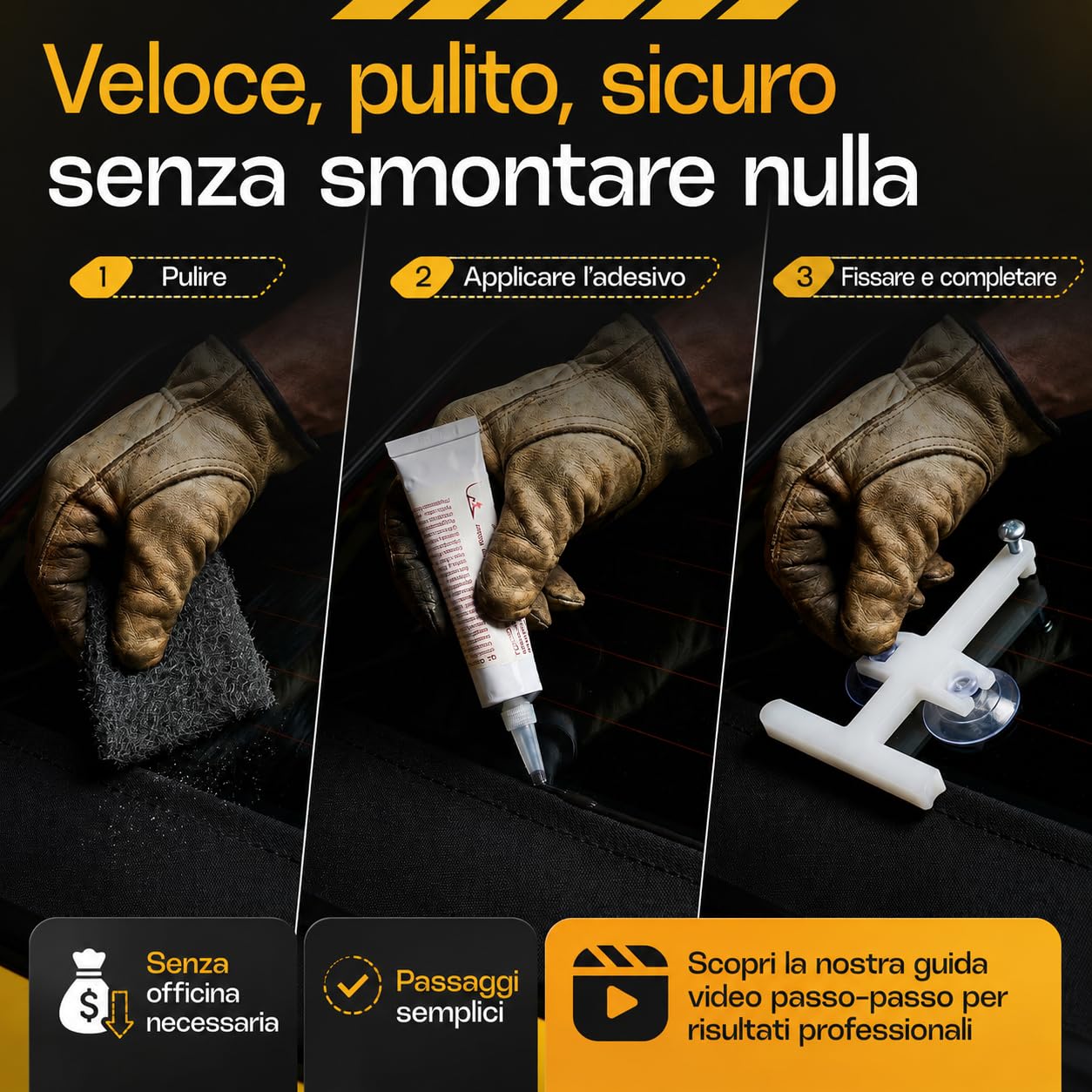 Kit di Riparazione del Lunotto Posteriore per Capote Cabrio