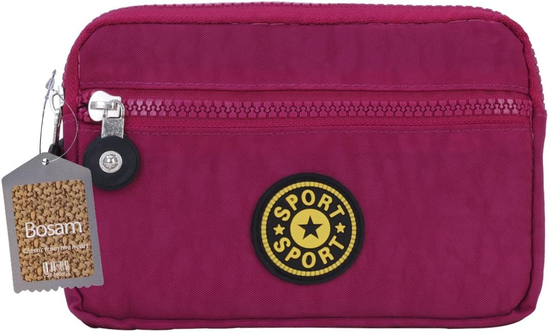 Bosam Mini Cute Candy Colors Canvas clutch coin handbag cellphone Pouch for Iphone 7 plus 5.5inch cells (Pink)