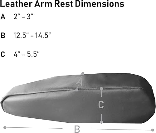 Miniatura 3 de FH Group Funda para reposabrazos de piel sintética de alta calidad, ajuste semiuniversal, un par, juego de 2 unidades, color gris