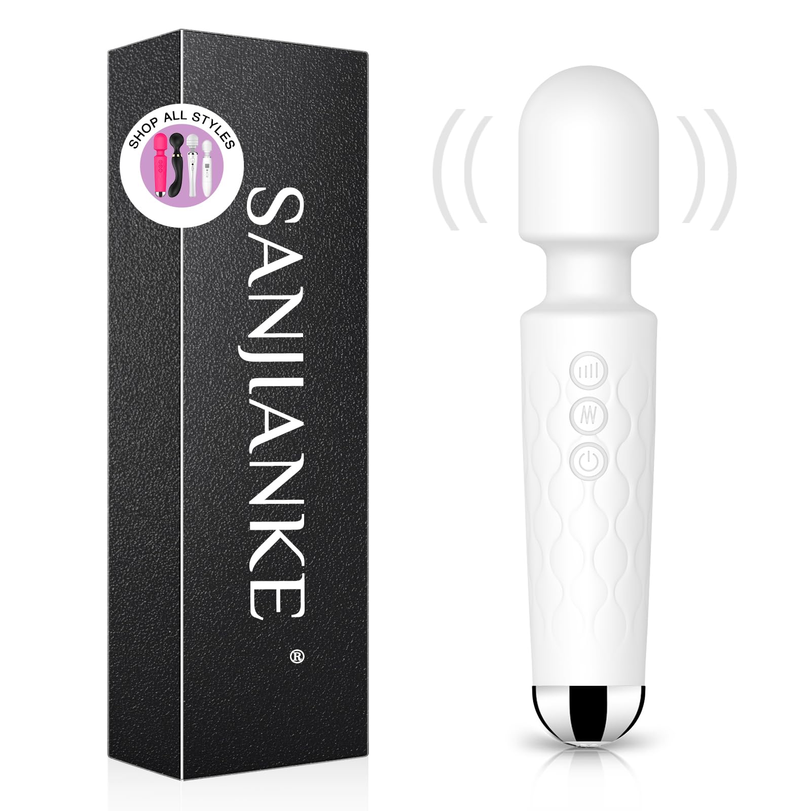 SANJIANKE Vibrator Adult Sex Toys for Women, Vibrators Thrusting Dildos Sex Toys with 20 Patterns and 8 Speeds, G Spot Clit Stimulator Pleasure Tools for Female Couples Games Vibradores (White)